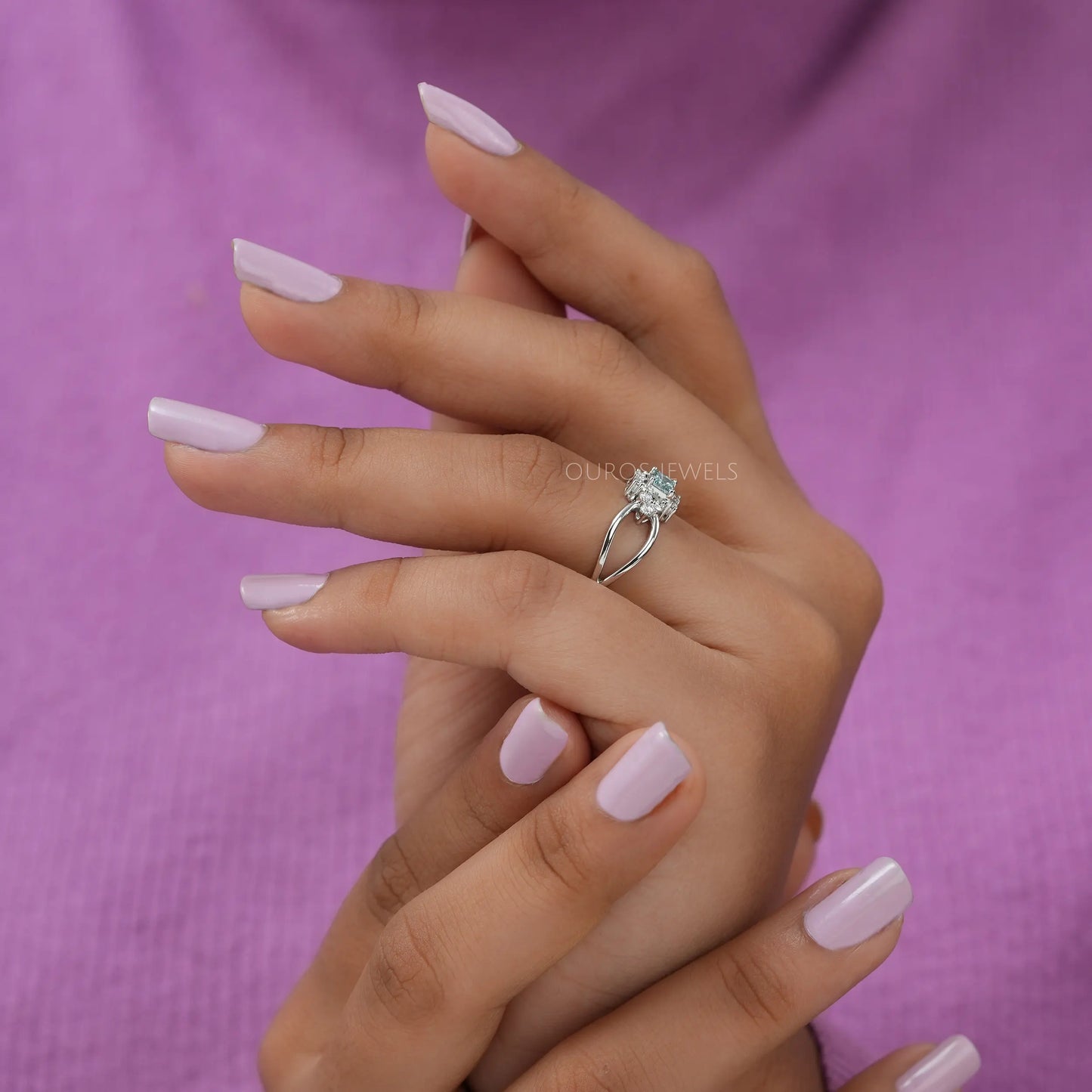 Asscher Cut Cluster Diamond Ring