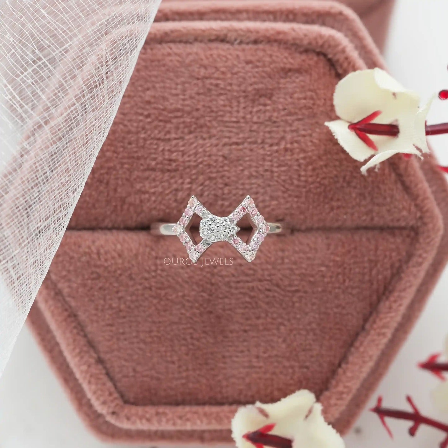 Round Cluster Diamond Engagement Ring
