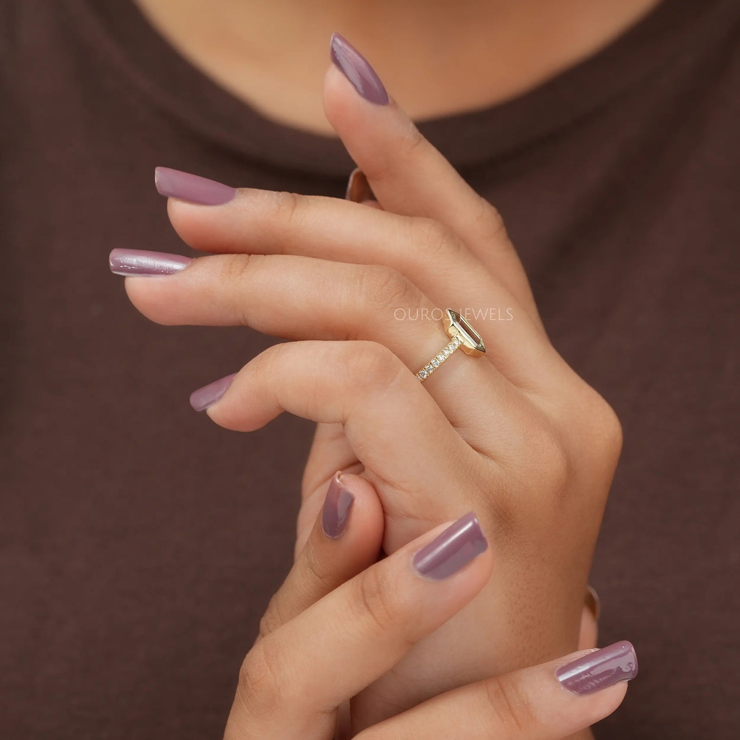 Bezel Set Hexagon Cut Solitaire Ring