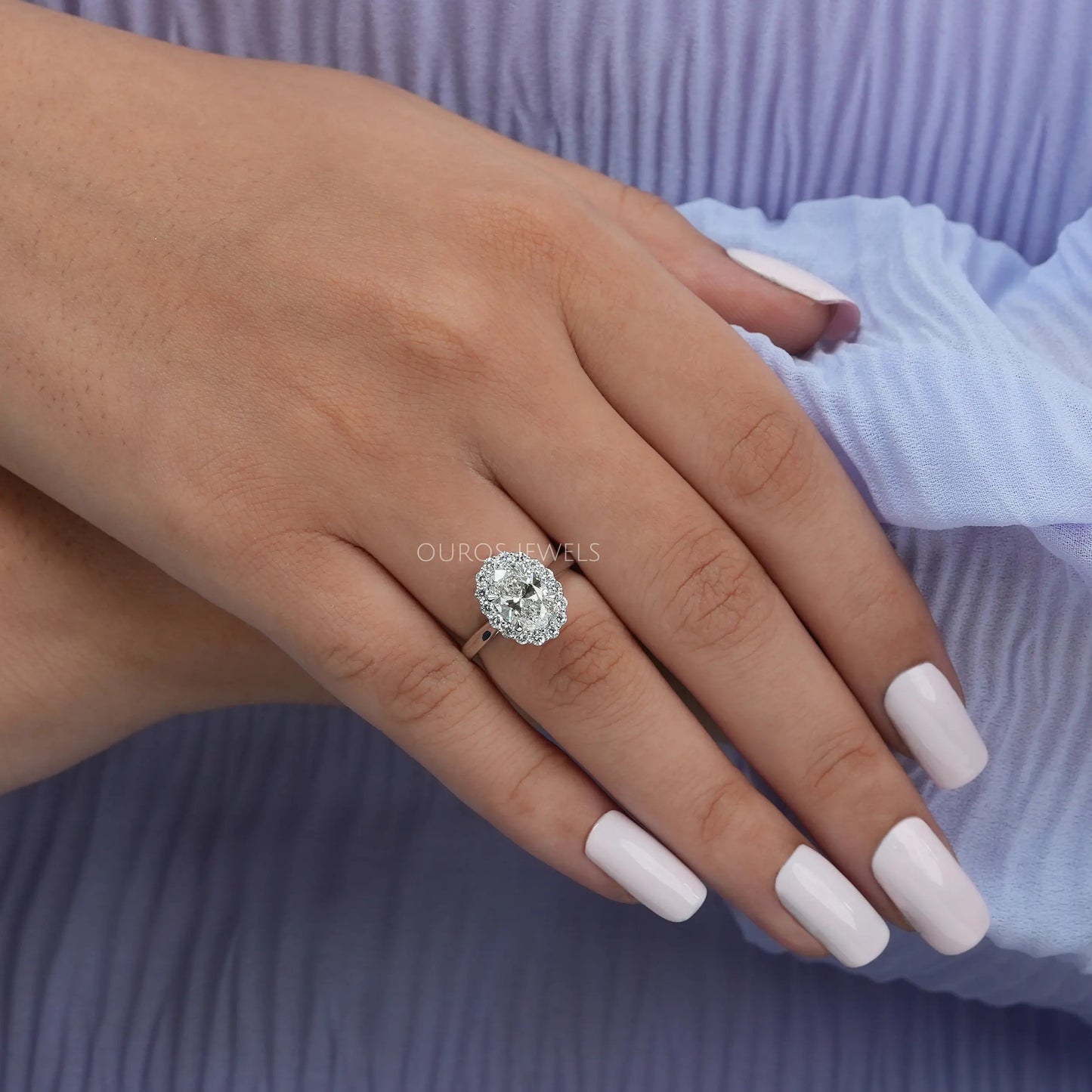 Oval Halo Diamond Engagement Ring