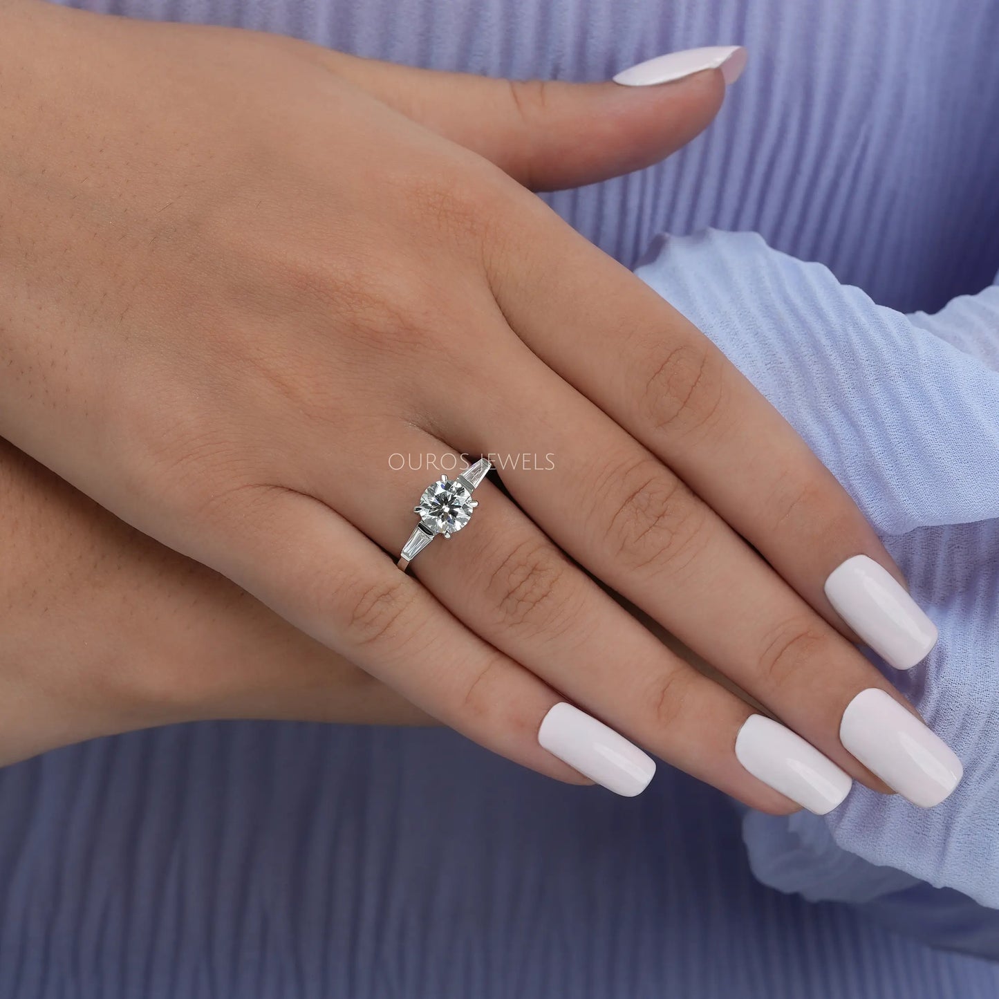 Round Cut Three Stone Engagement Ring