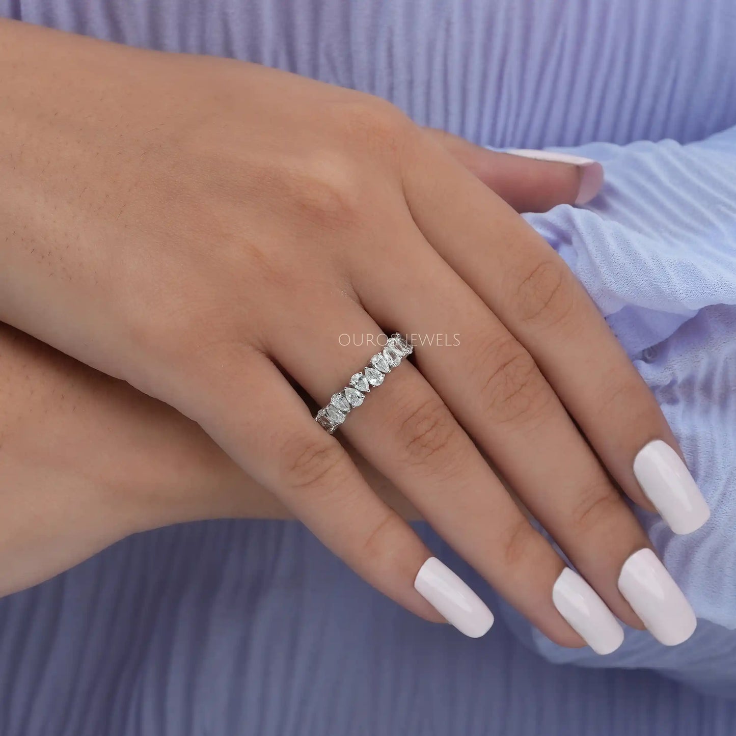 Pear Cut Diamond Eternity Band