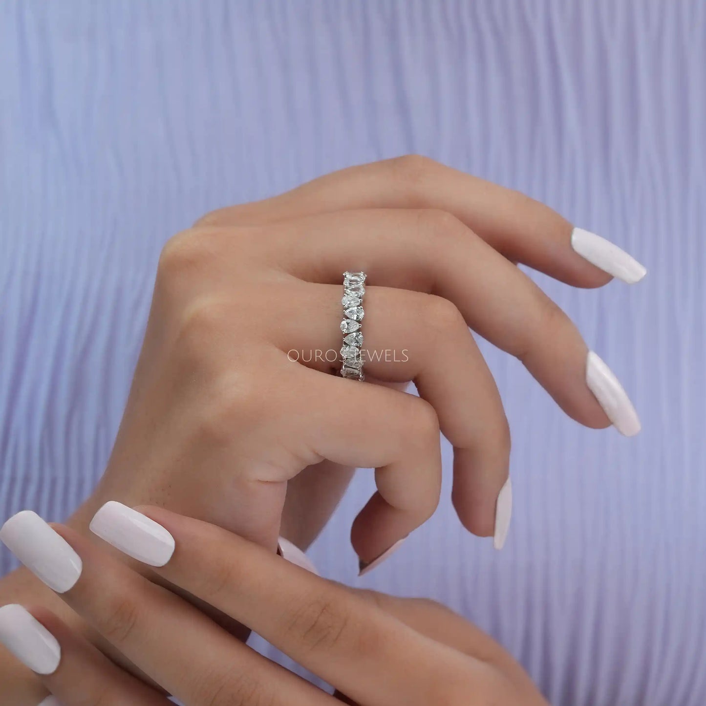 Pear Cut Diamond Eternity Band