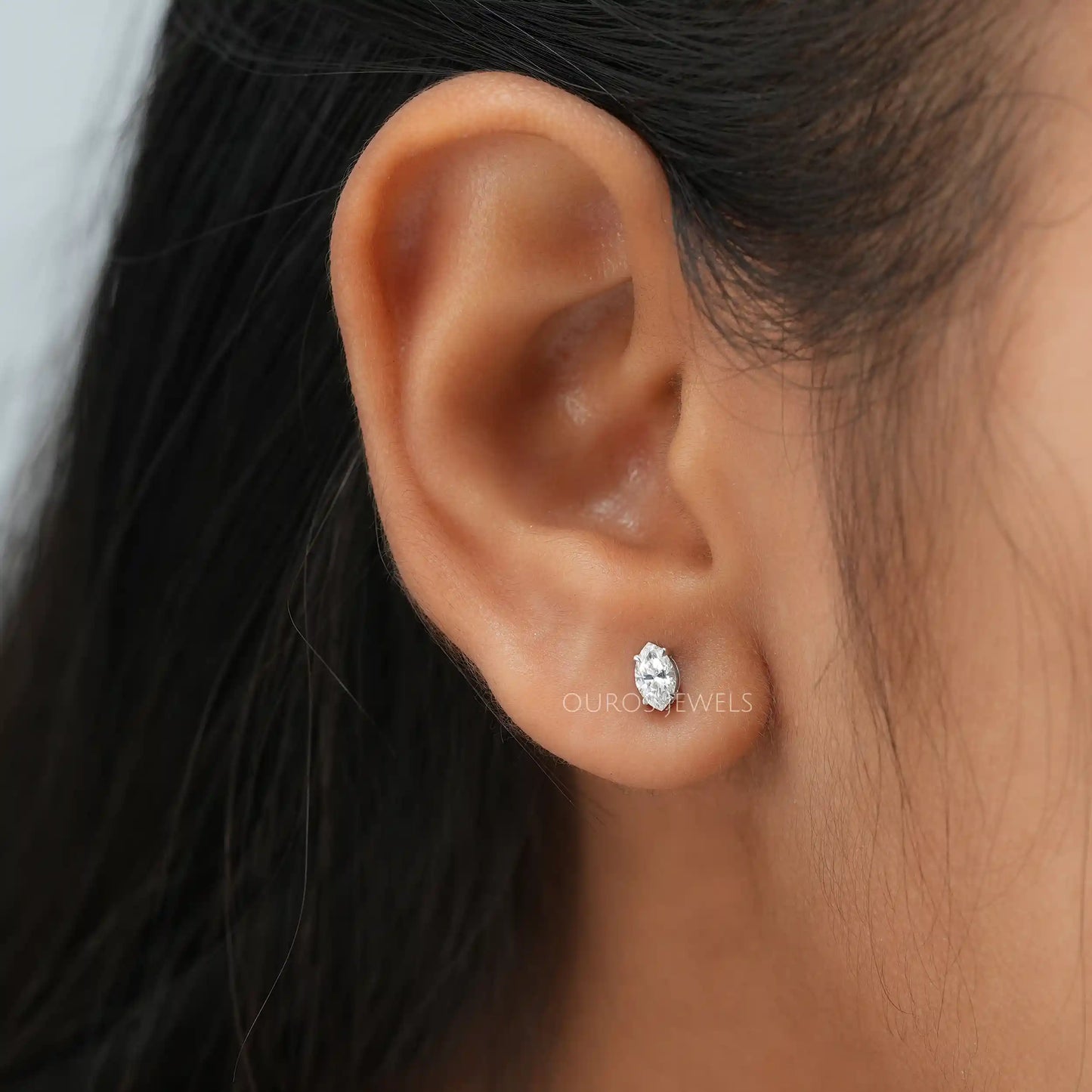 Marquise Cut Lab Diamond Stud Earrings