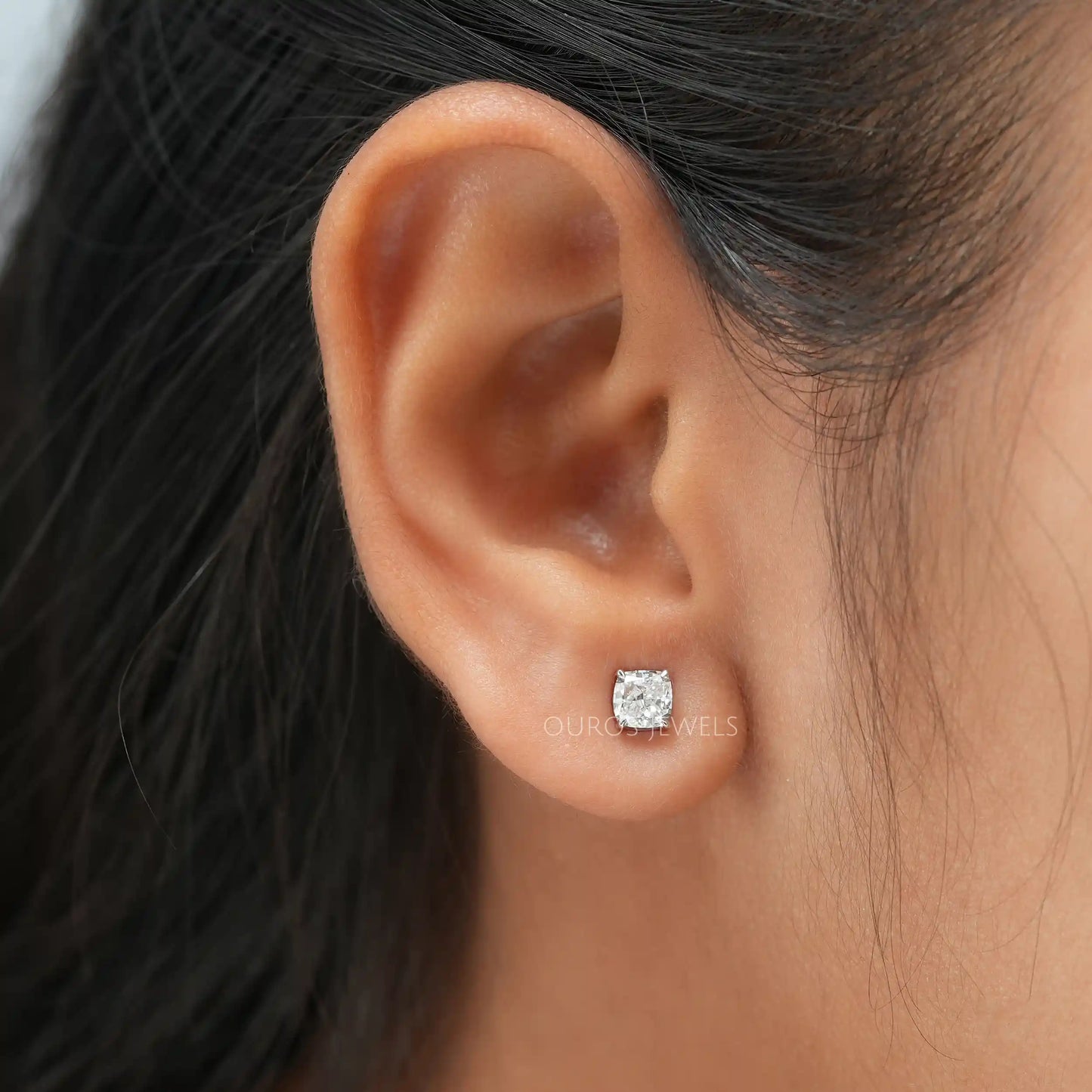 Cushion Cut Stud Earrings