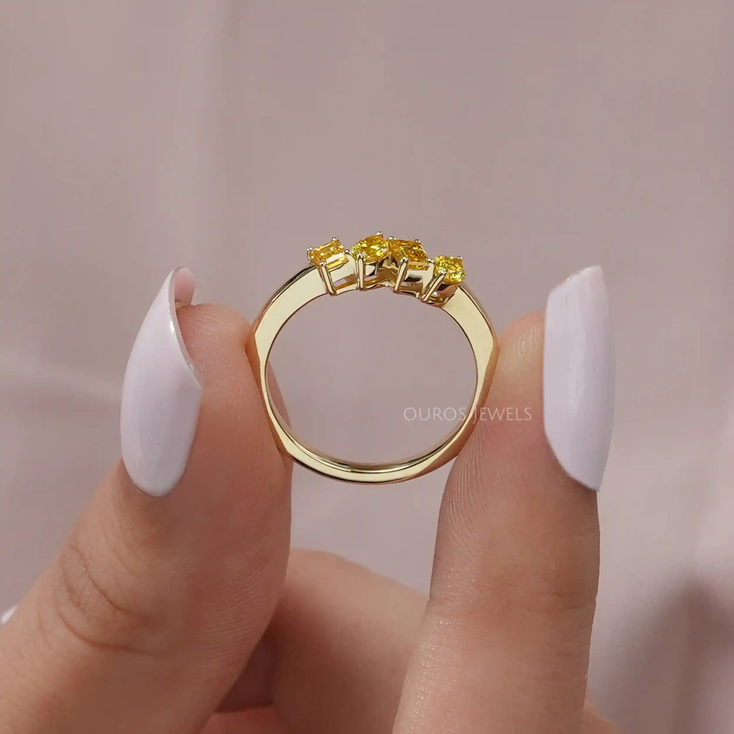 Yellow Emerald & Marquise Cut Ring