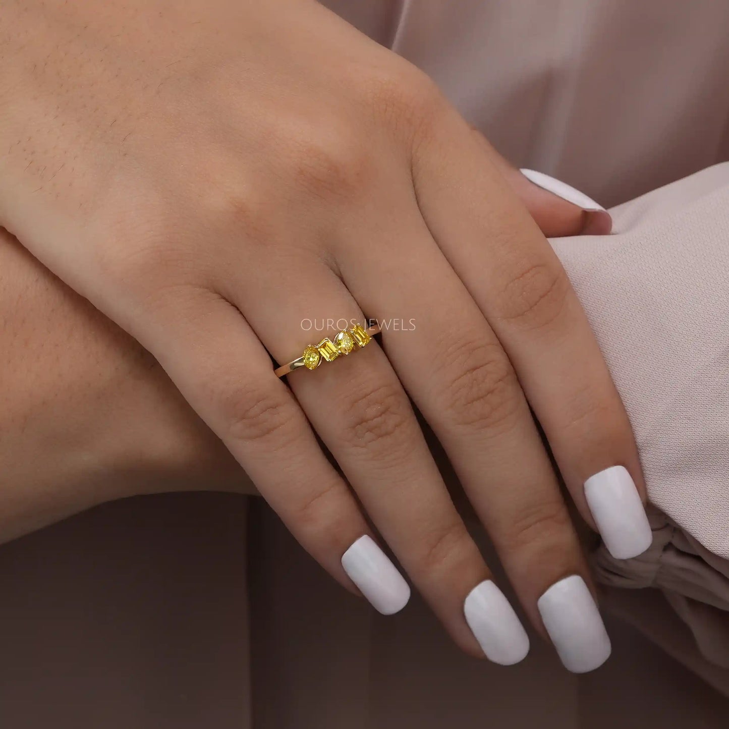 Yellow Emerald & Marquise Cut Ring