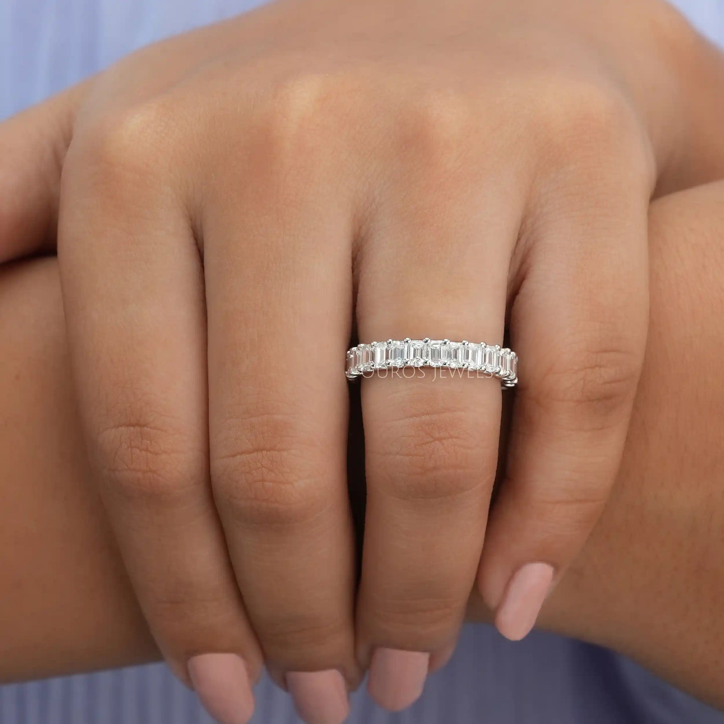 Emerald Diamond Stackable Band