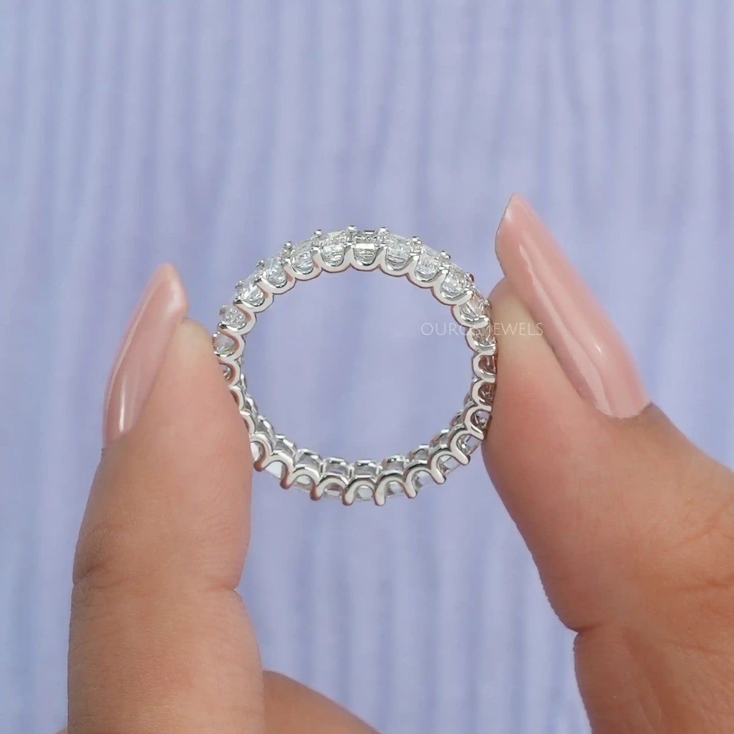 Emerald Diamond Stackable Band