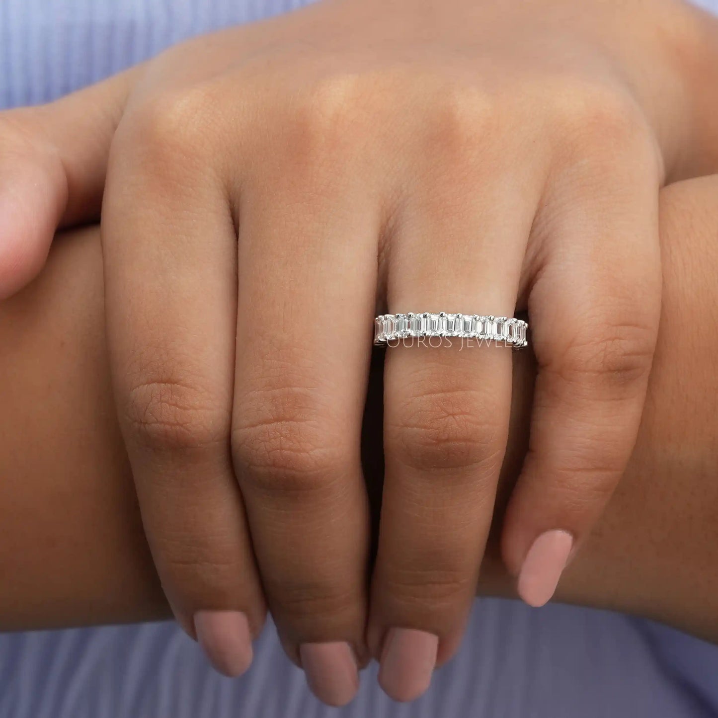 Emerald Cut Full Eternity Band