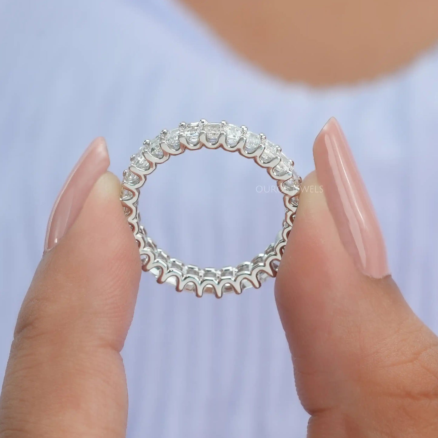 Emerald Cut Full Eternity Band