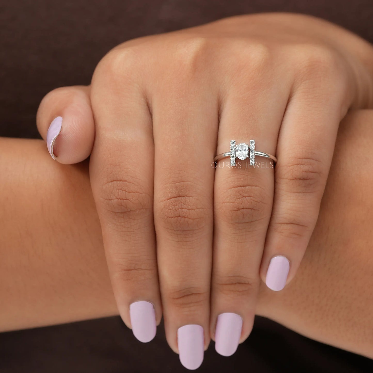 Oval Cut Diamond Dainty Ring