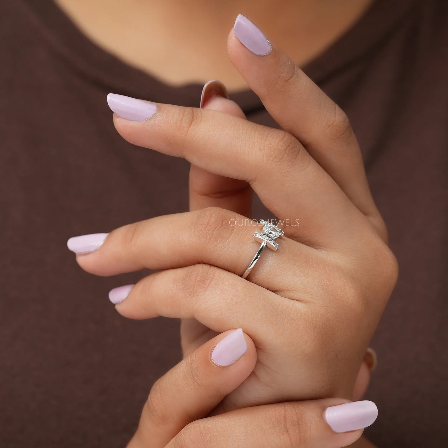 Oval Cut Diamond Dainty Ring