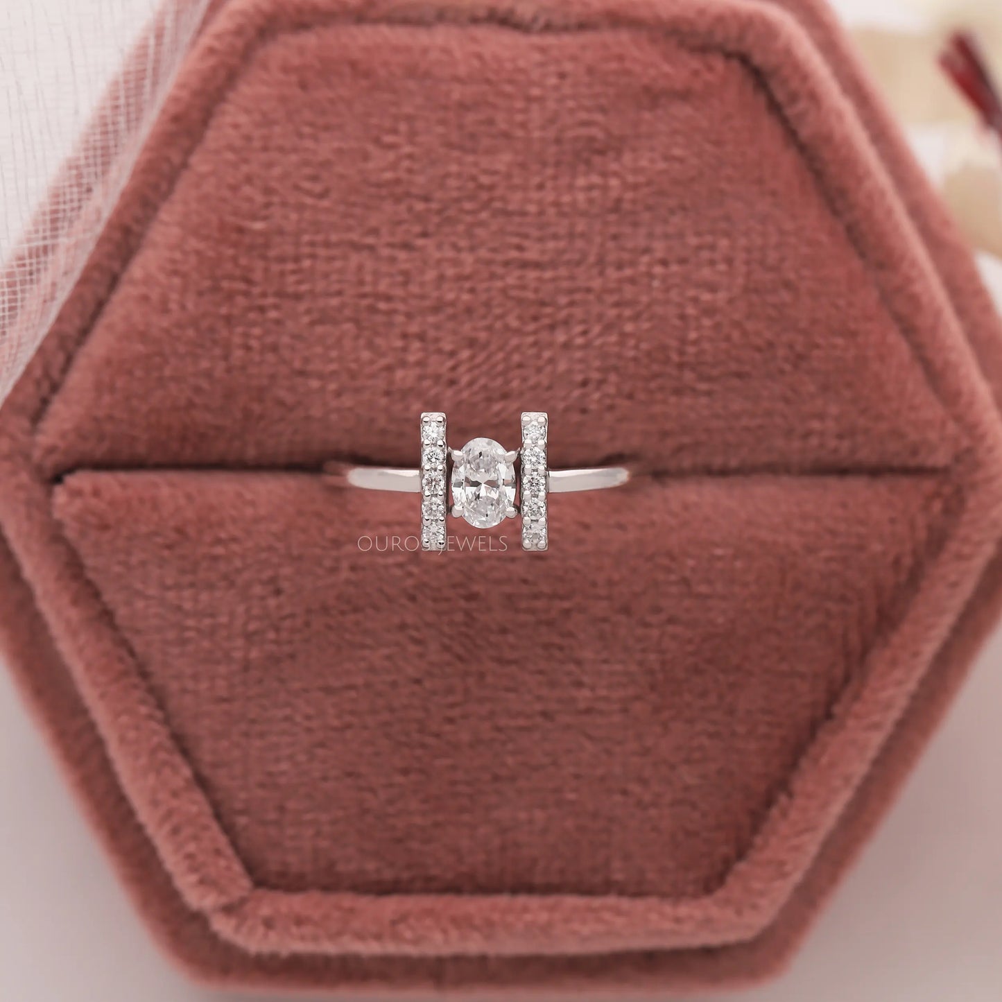 Oval Cut Diamond Dainty Ring