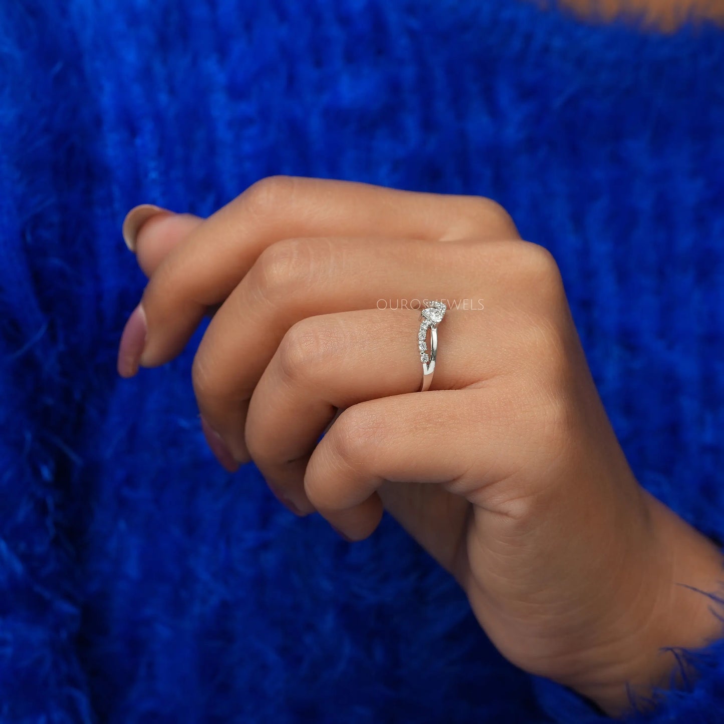 Heart Cut Accent Diamond Dainty Ring