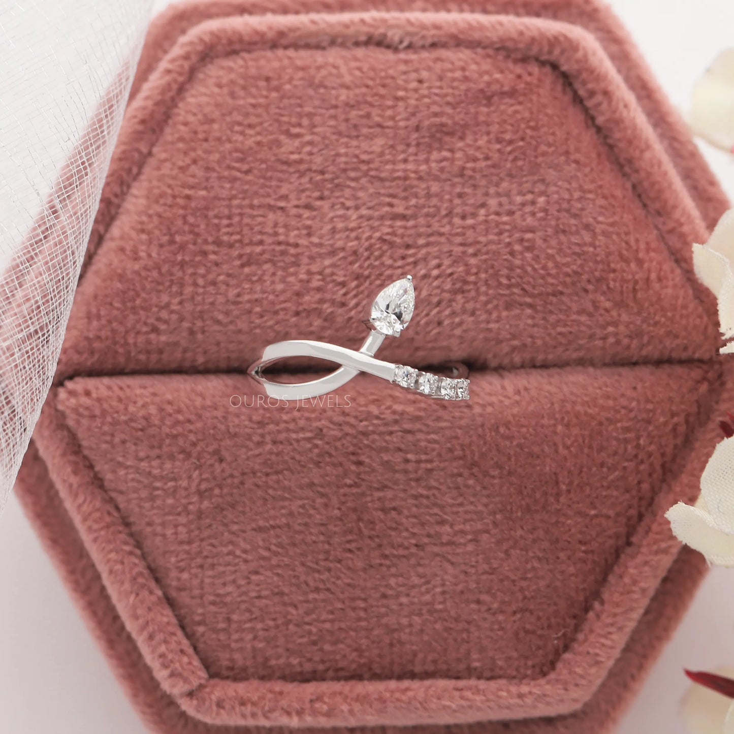 Pear Cut Diamond Dainty Ring
