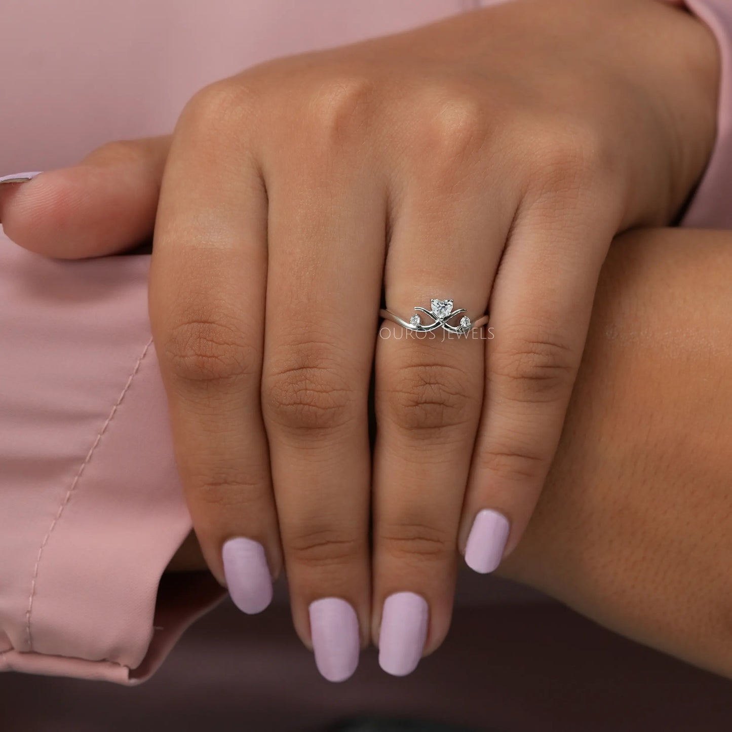 Heart Lab Diamond Bypass Ring