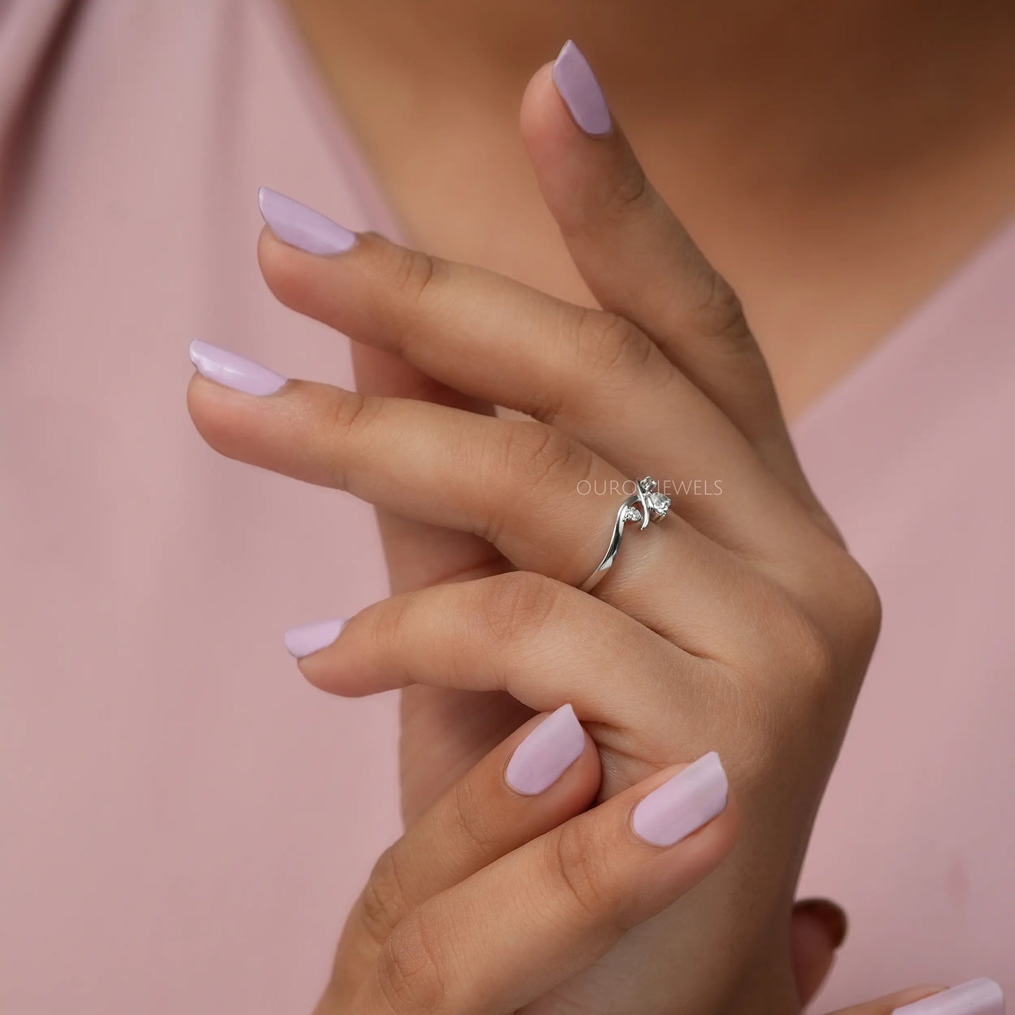 Heart Lab Diamond Bypass Ring