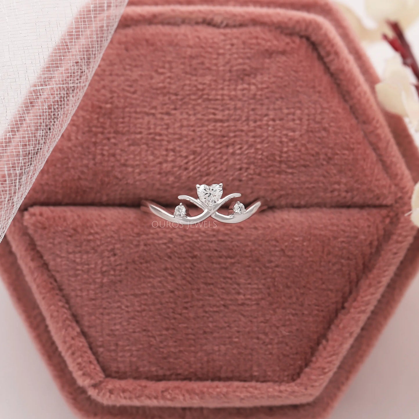 Heart Lab Diamond Bypass Ring