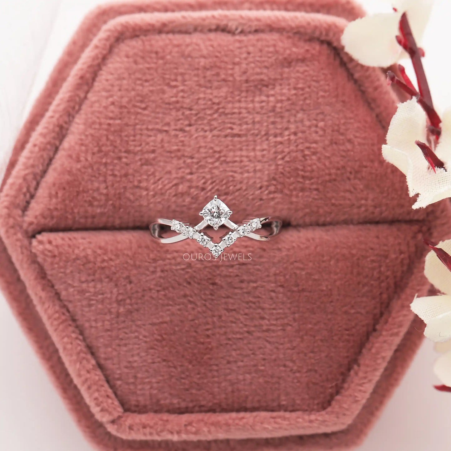 Cushion Lab-Diamond Cluster Ring