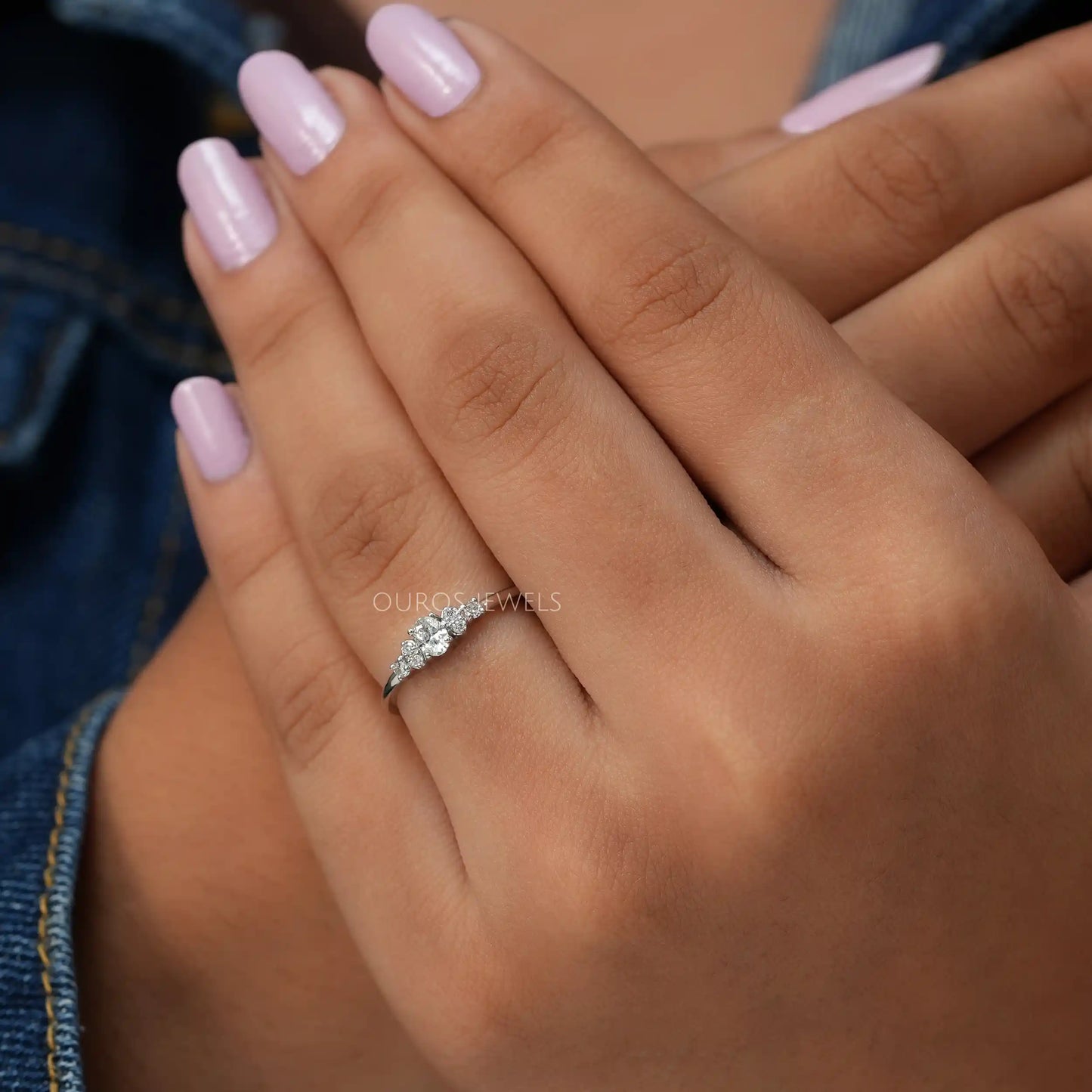 Oval Lab Diamond Cluster Ring