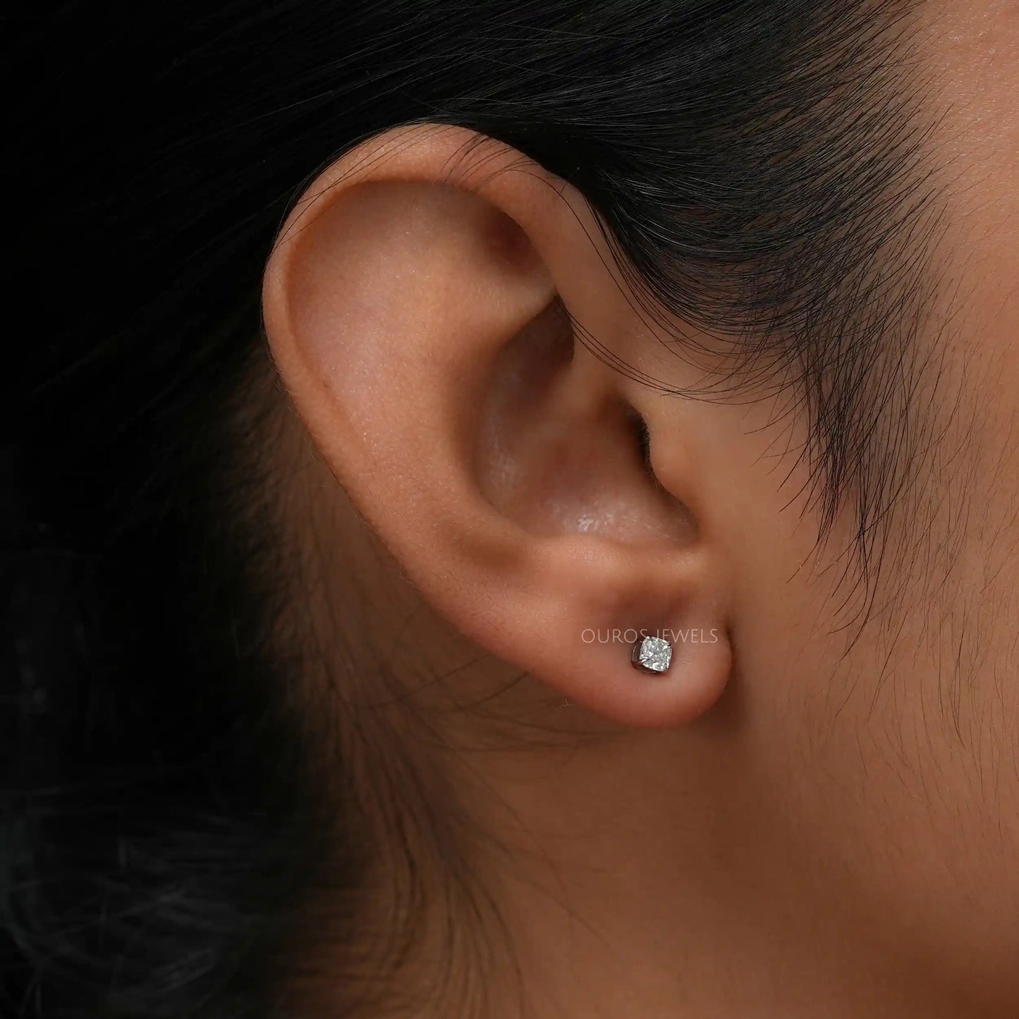 Cushion Cut Lab Diamond Stud Earrings