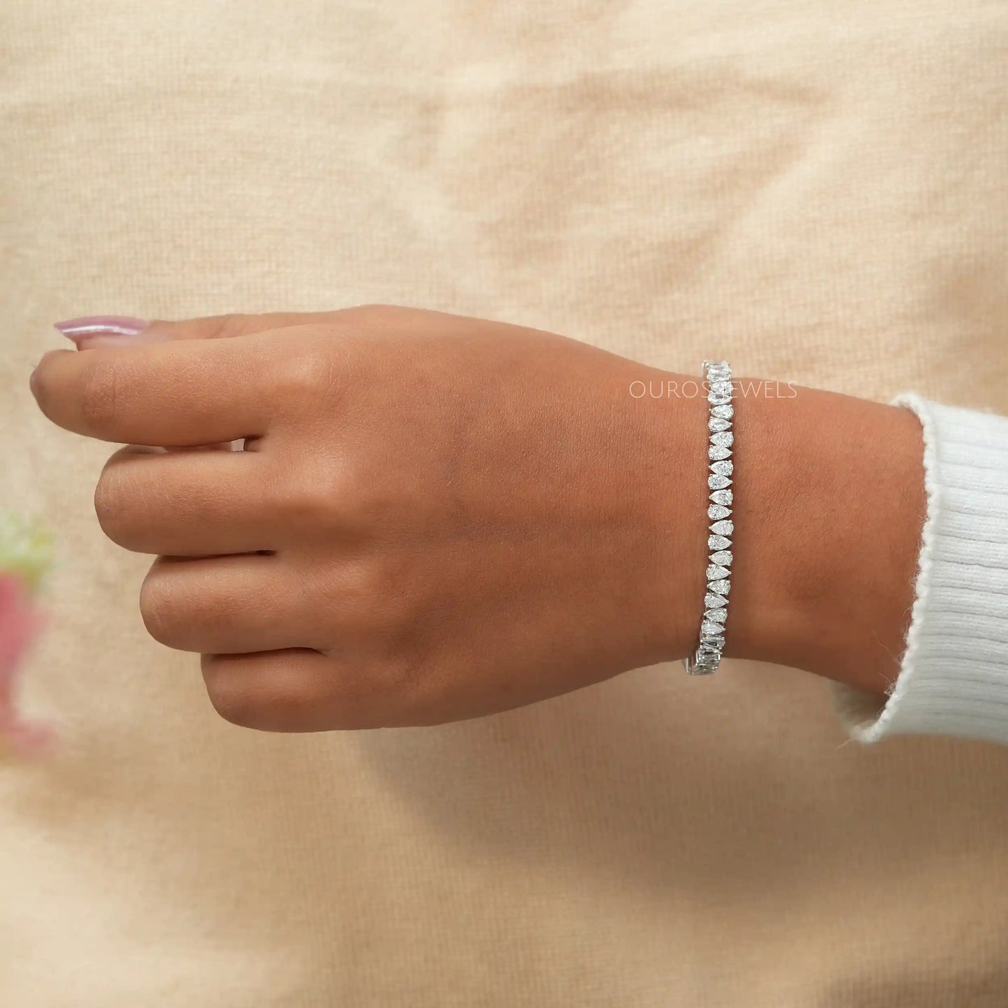 Alternative Set Pear Diamond Tennis Bracelet