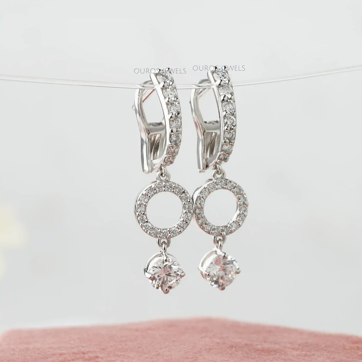 Round Cut Dangle Drop Earring