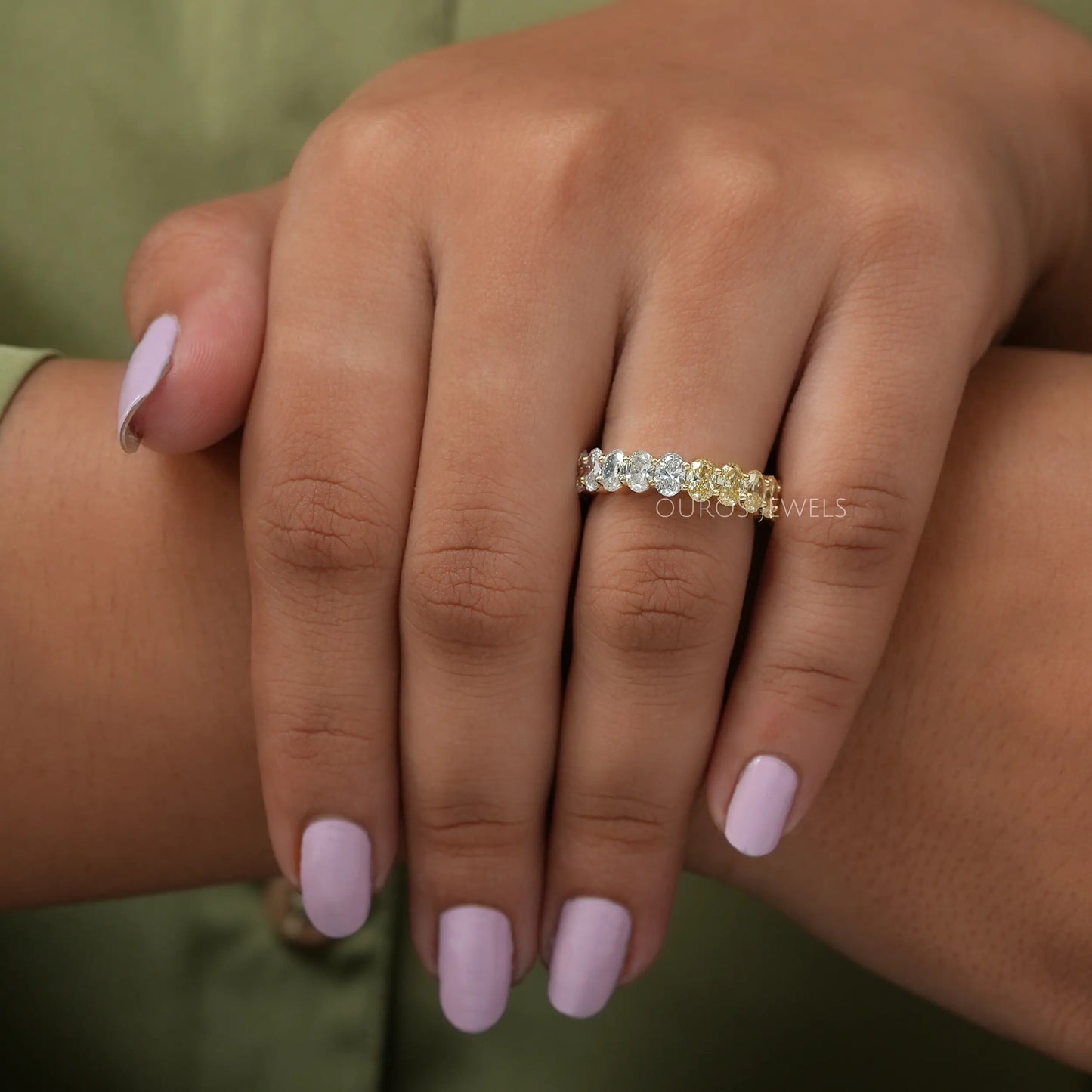 Fancy Colored Oval Eternity Band