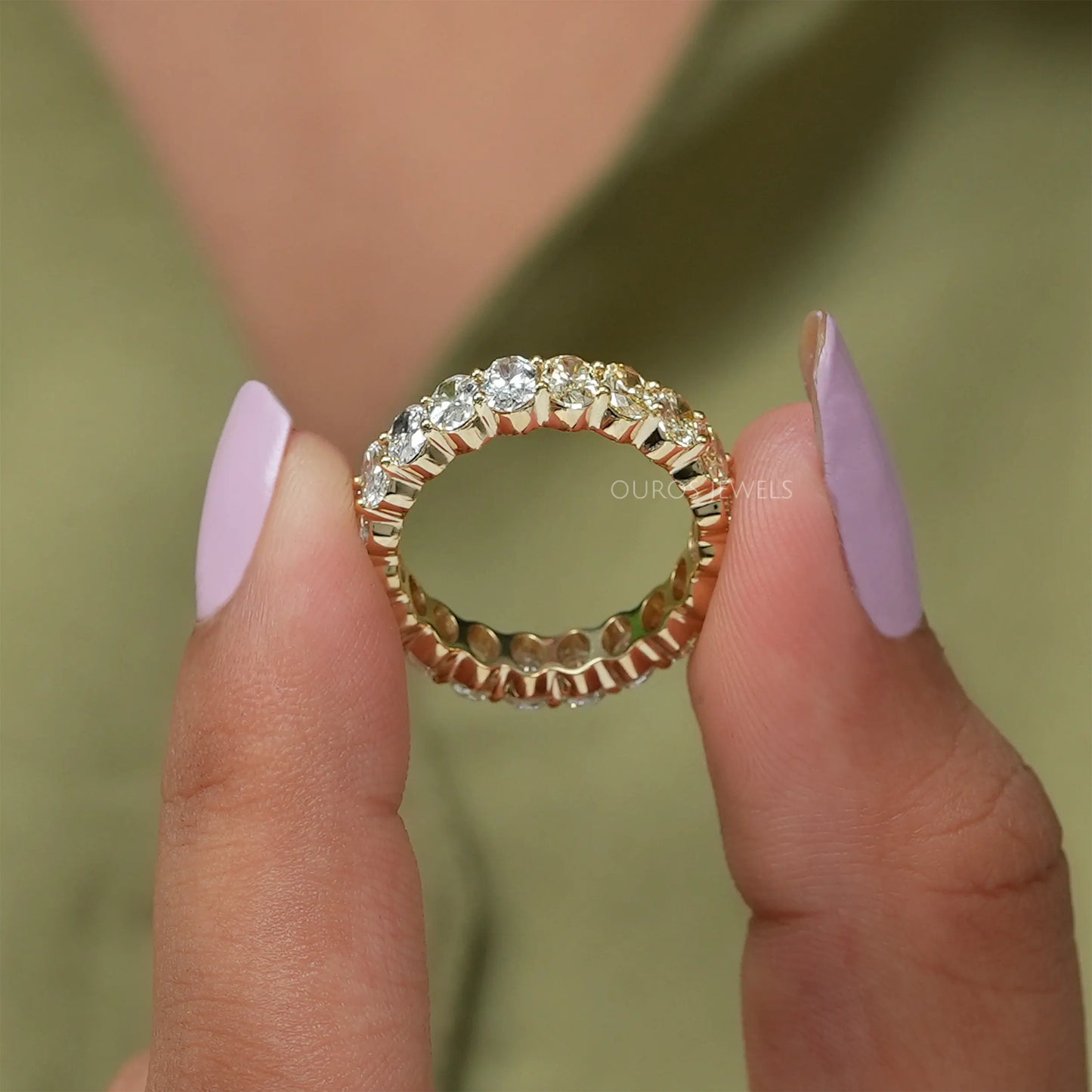 Fancy Colored Oval Eternity Band
