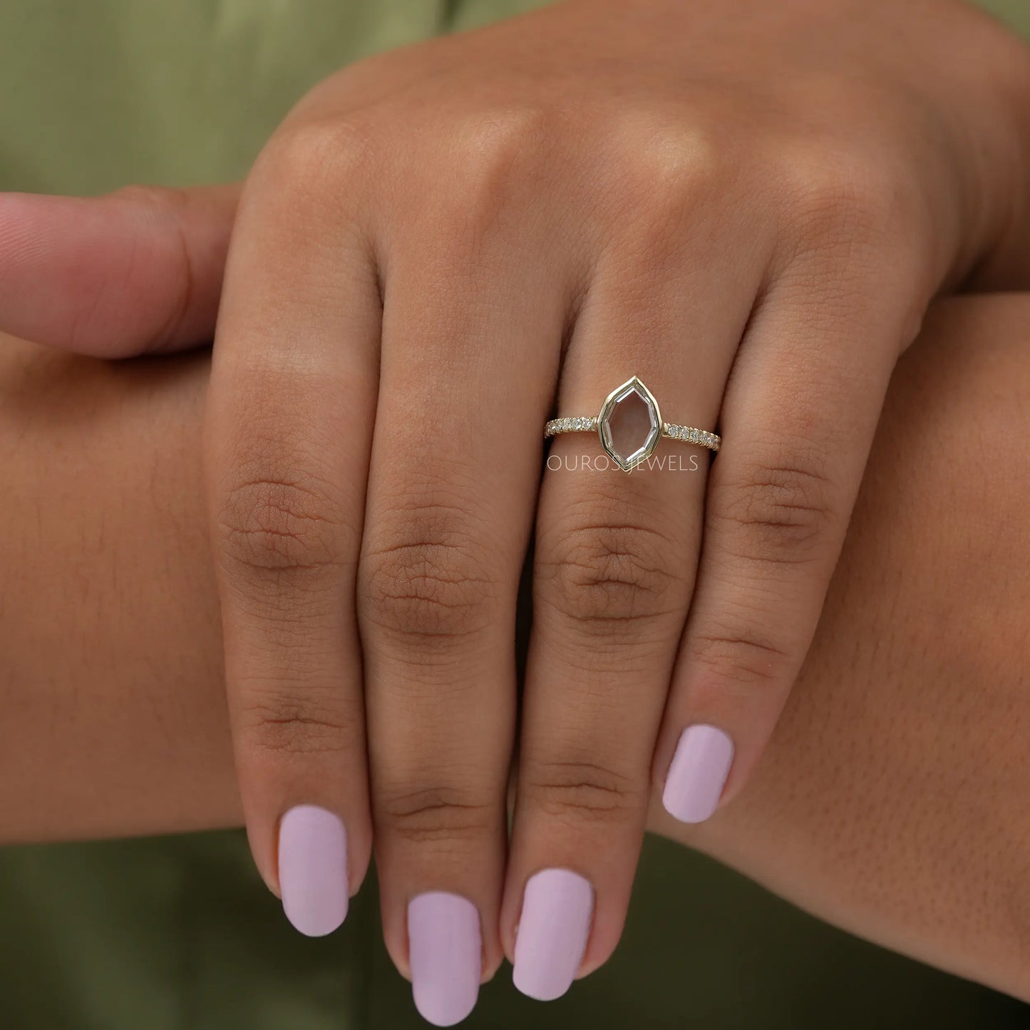 Portrait Cut Moval Diamond Ring