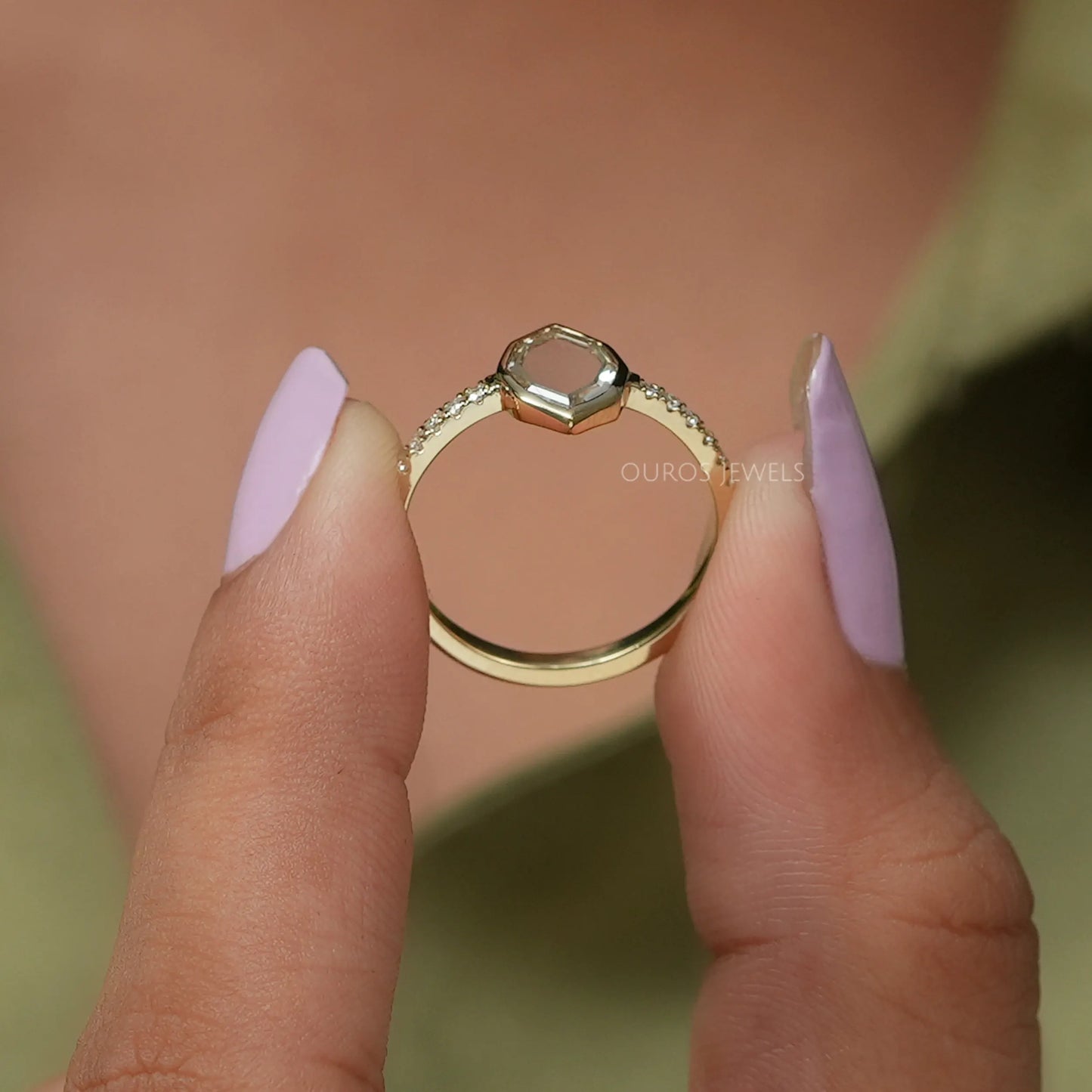 Portrait Cut Moval Diamond Ring