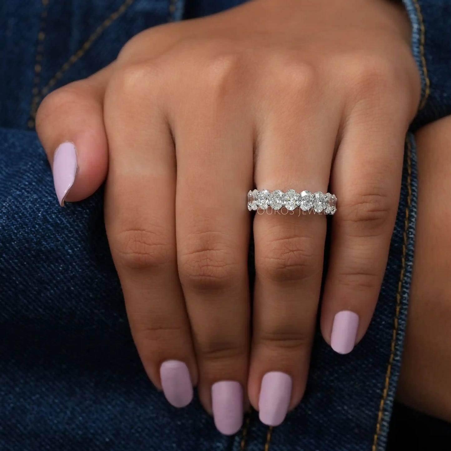 Oval Lab Diamond Eternity Band