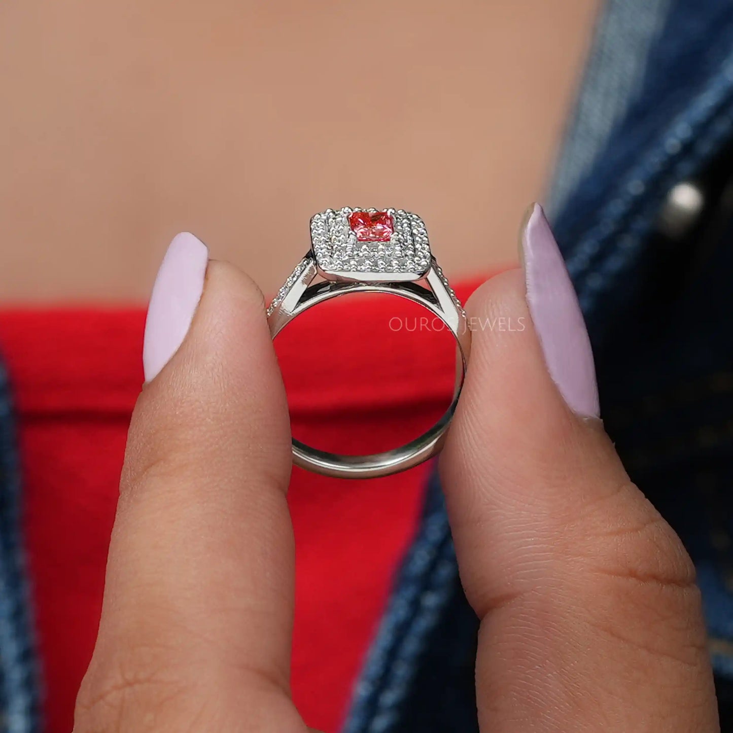 Pink Princess Double Halo Ring