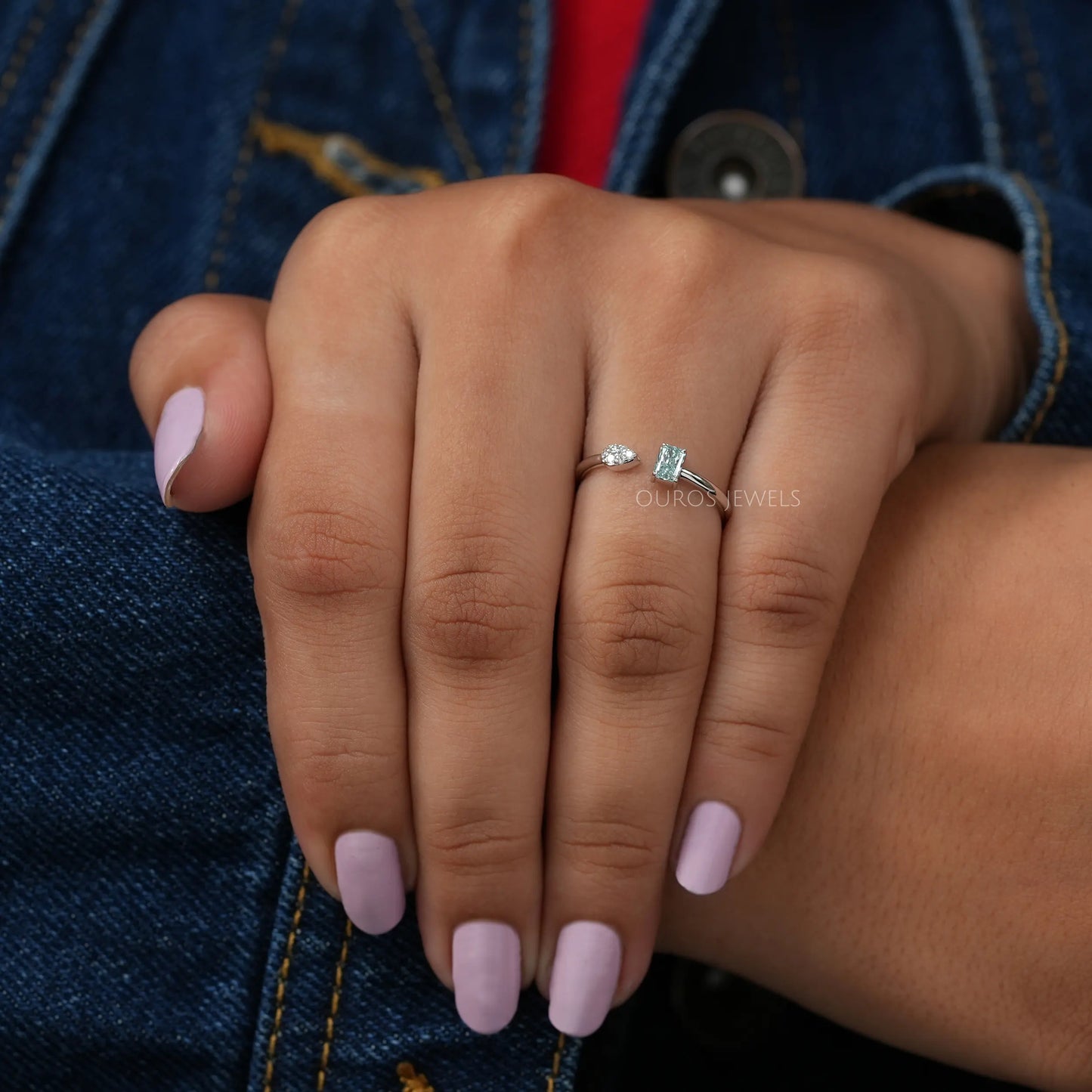 Radiant Cut Open Cuff Ring