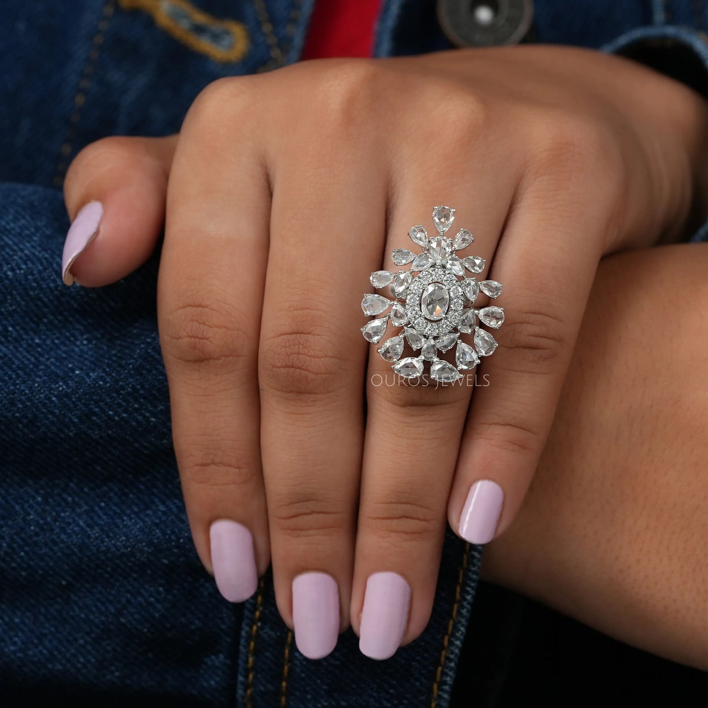 Multi Shape Diamond Cluster Ring
