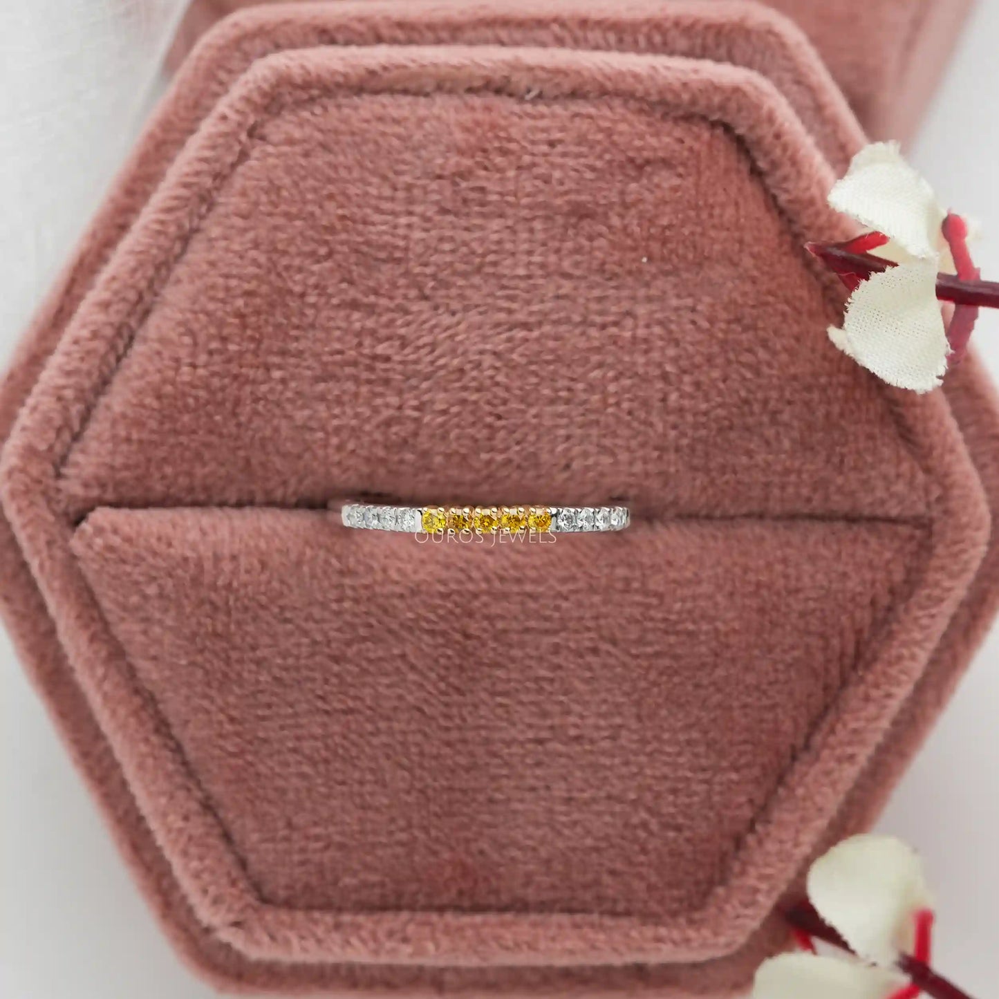 Yellow Round Cut Accent Diamond