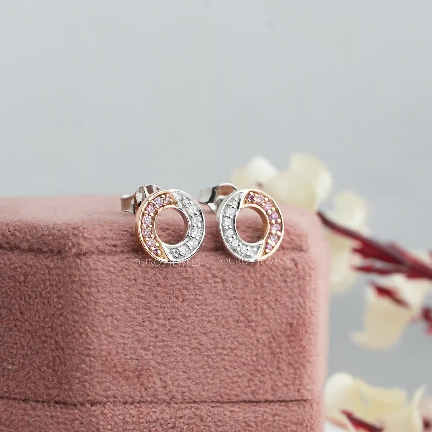 Tiny Round Diamond Stud Earrings