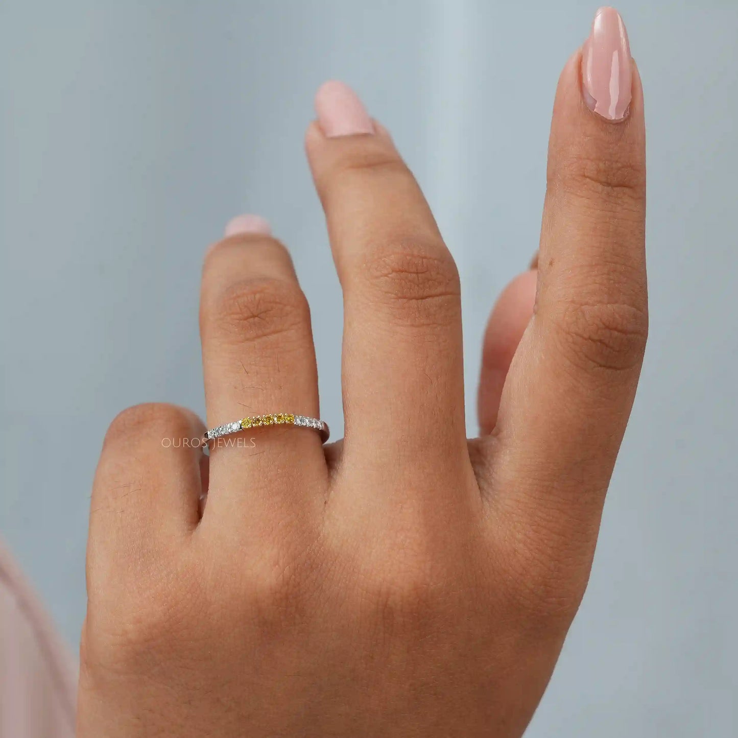 Yellow Round Cut Accent Diamond