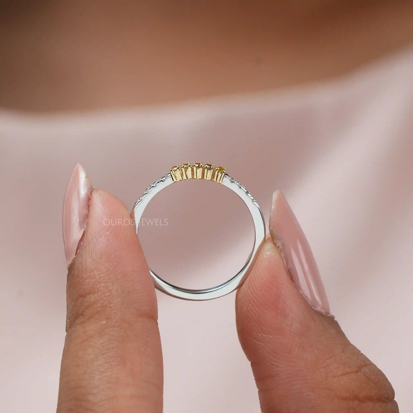 Yellow Round Cut Accent Diamond