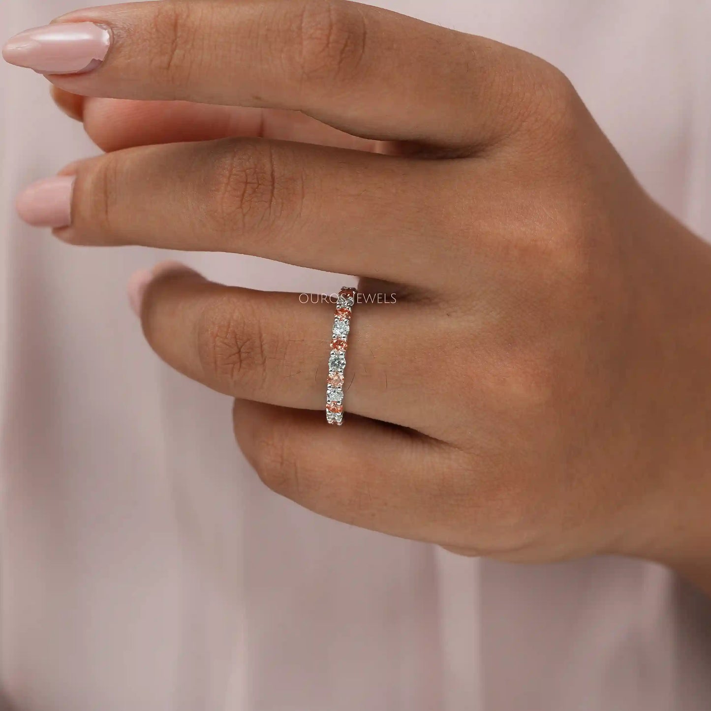 Round Cut Eternity Wedding Band