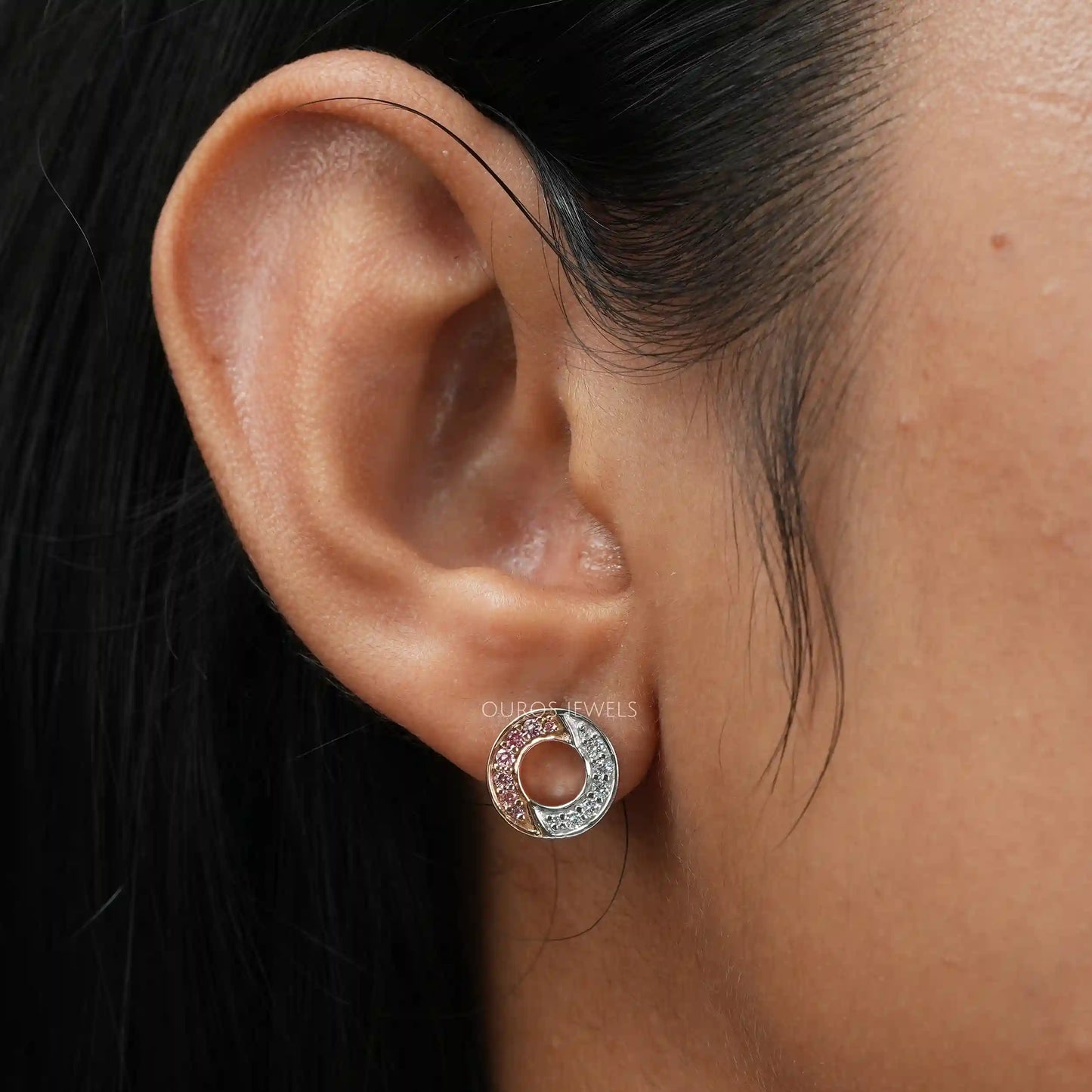 Tiny Round Diamond Stud Earrings