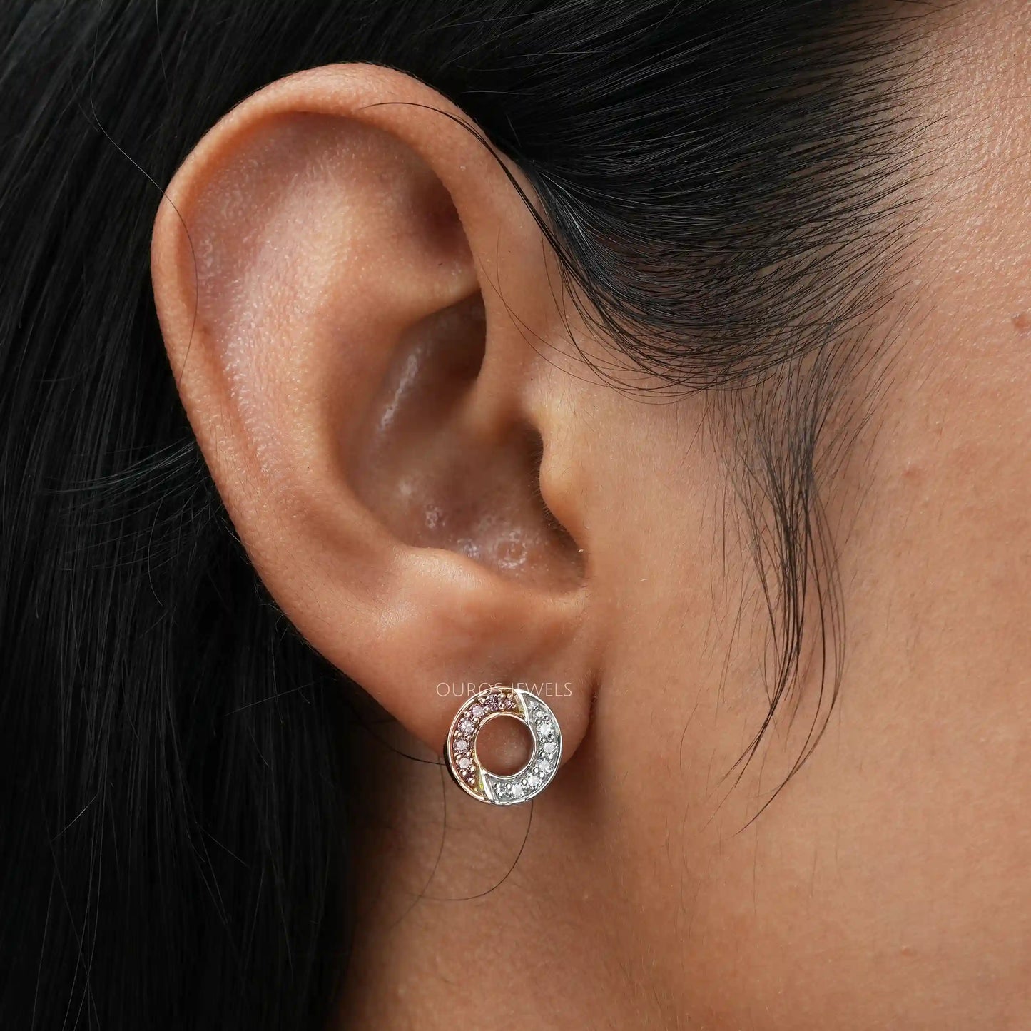 Tiny Round Diamond Stud Earrings