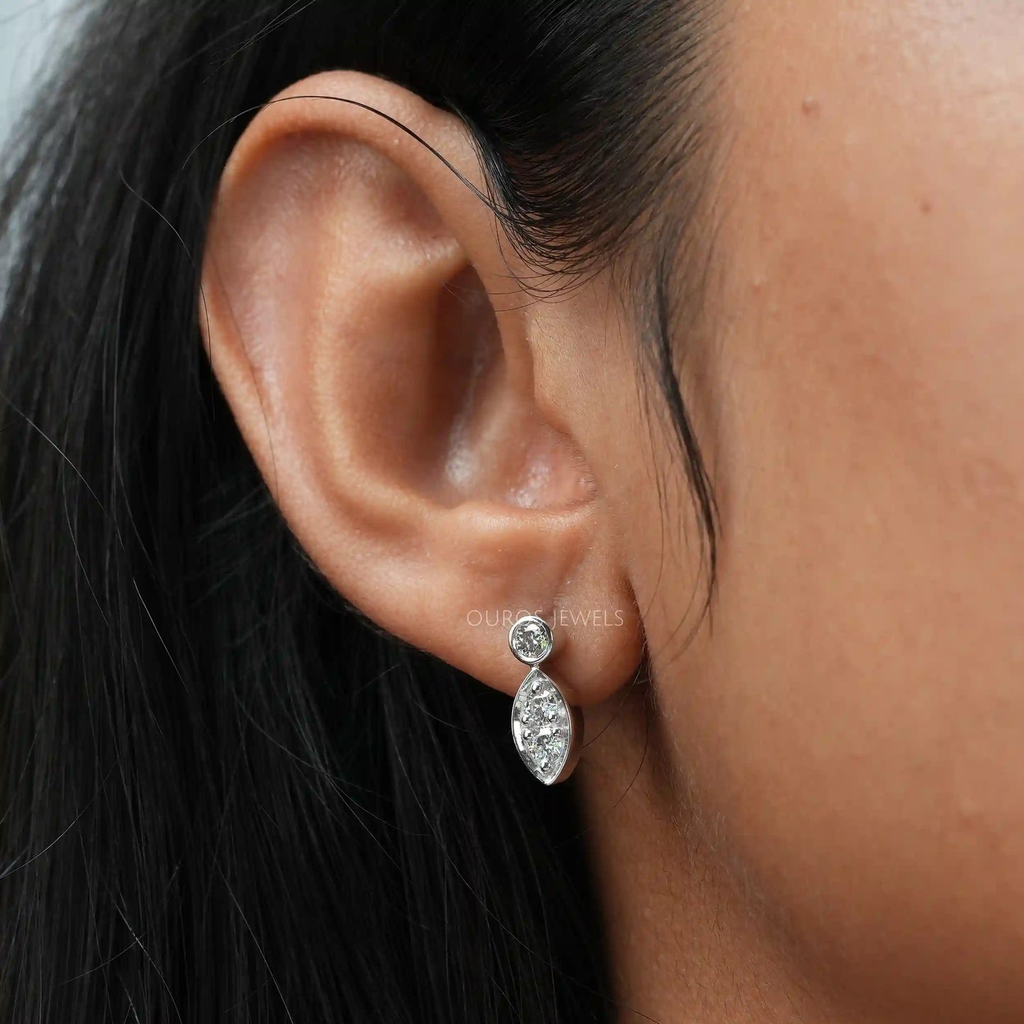 Round Cut Lab Diamond Screw Back  Earrings