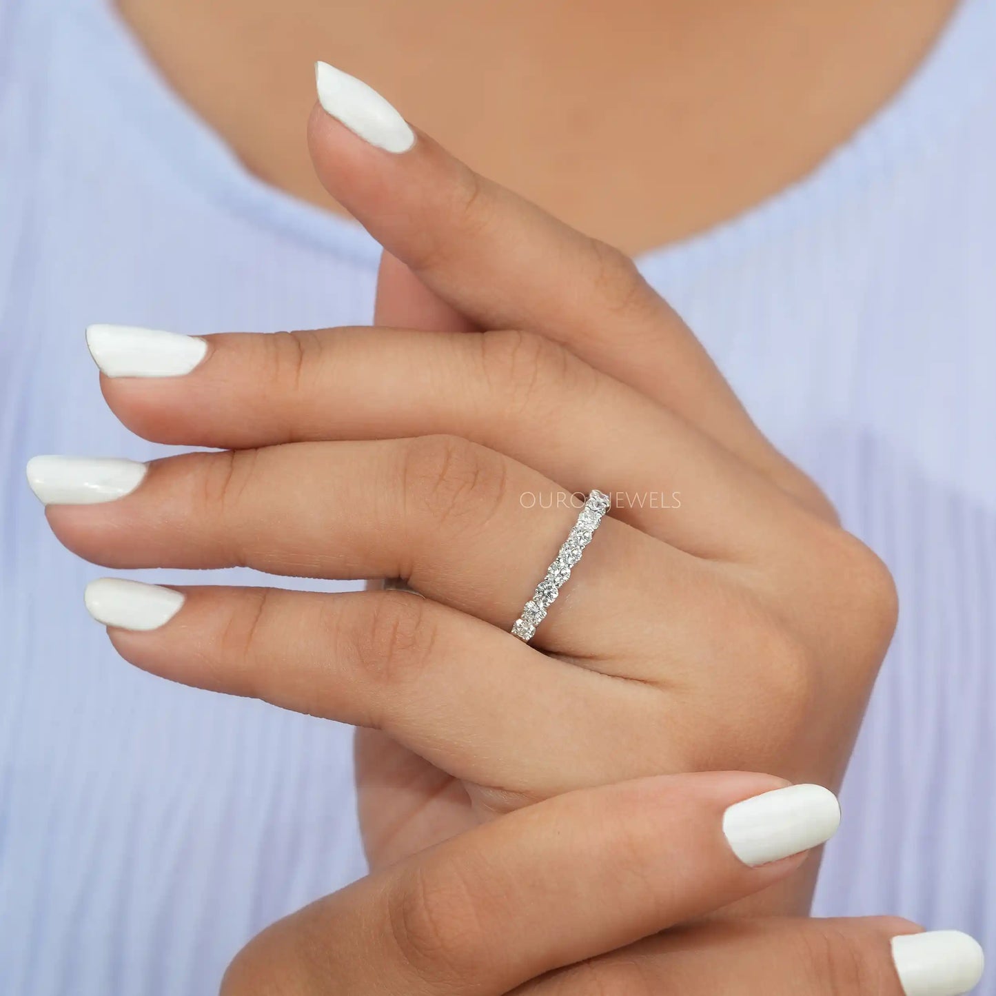 Round Cut Diamond Stackable band