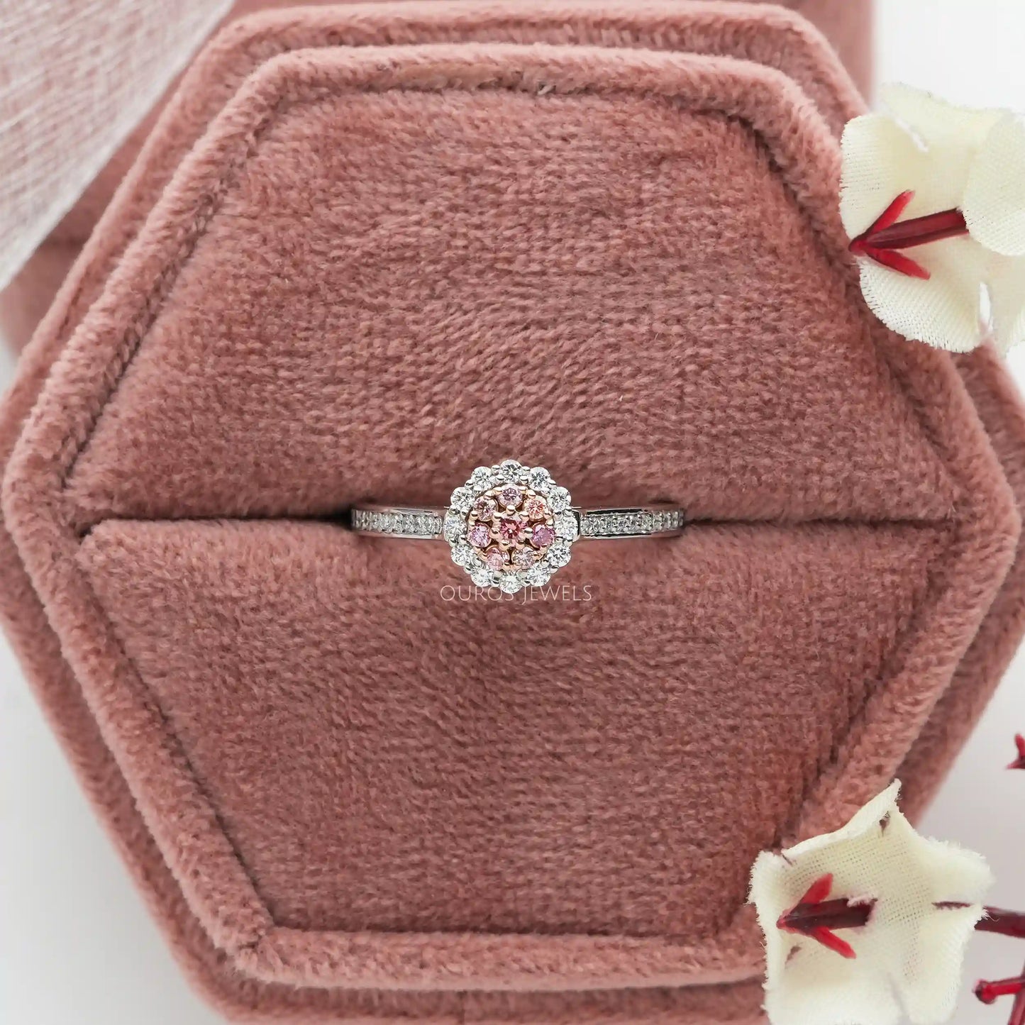 Round Lab Diamond Cluster Ring