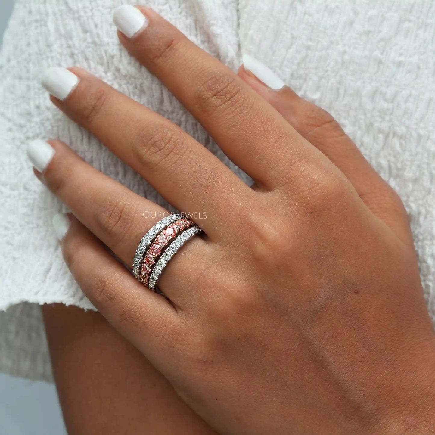 Pink Round Lab Diamond Ring