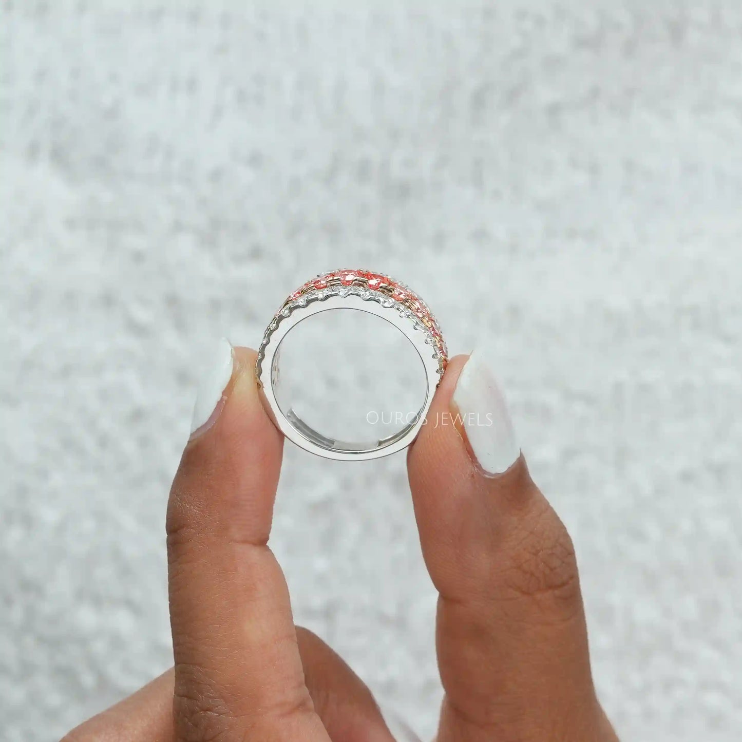 Pink Round Lab Diamond Ring