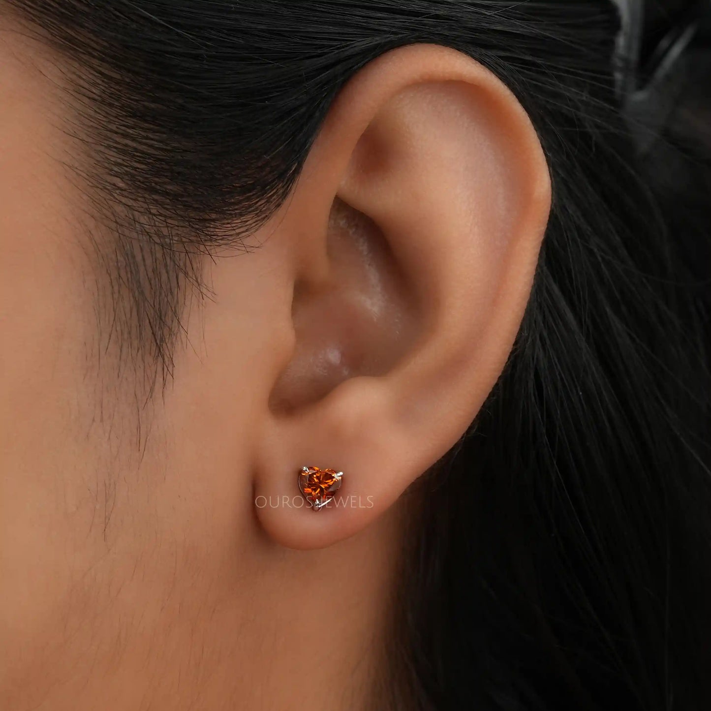 Red Heart Cut Stud Earrings