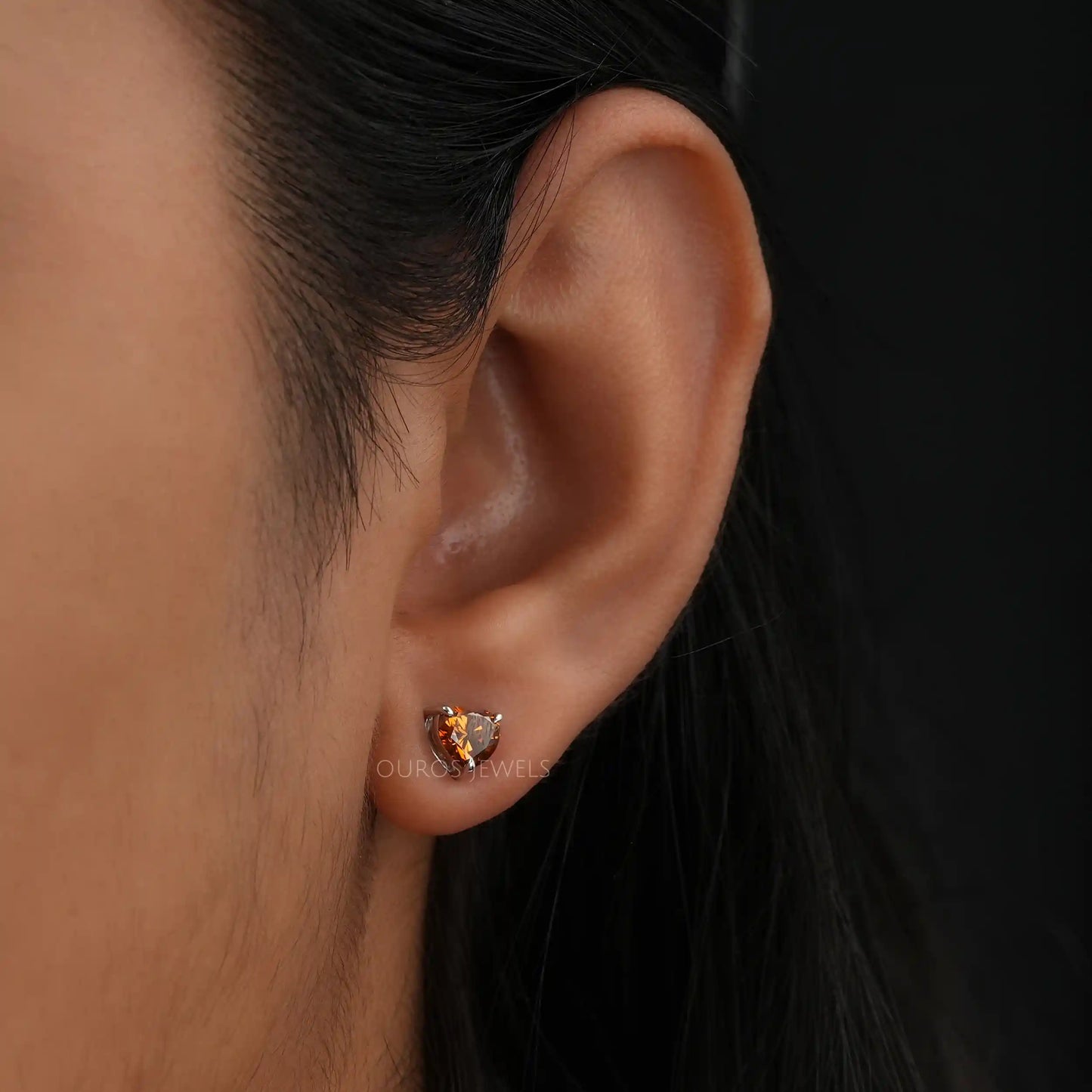 Red Heart Cut Stud Earrings